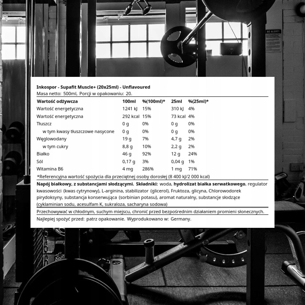 Inkospor Supafit Muscle+ (20x25ml) Unflavoured Packaging status original