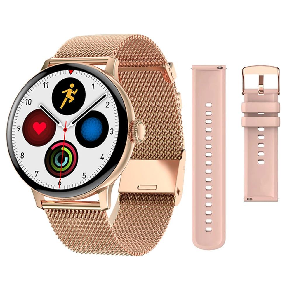 Inox LCD smart watch touch 2 bands BT 5.0 Android and iOS LUXURY gold
