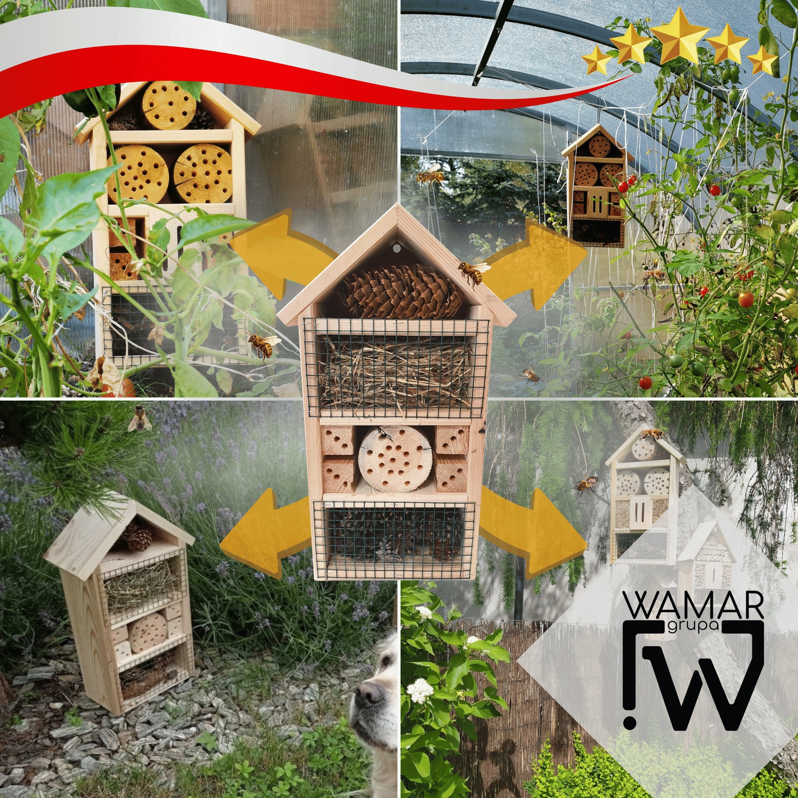 Insect house hotel nesting box bricklayer cottage MEGA LARGE up to 47cm! EKO Kind decoration