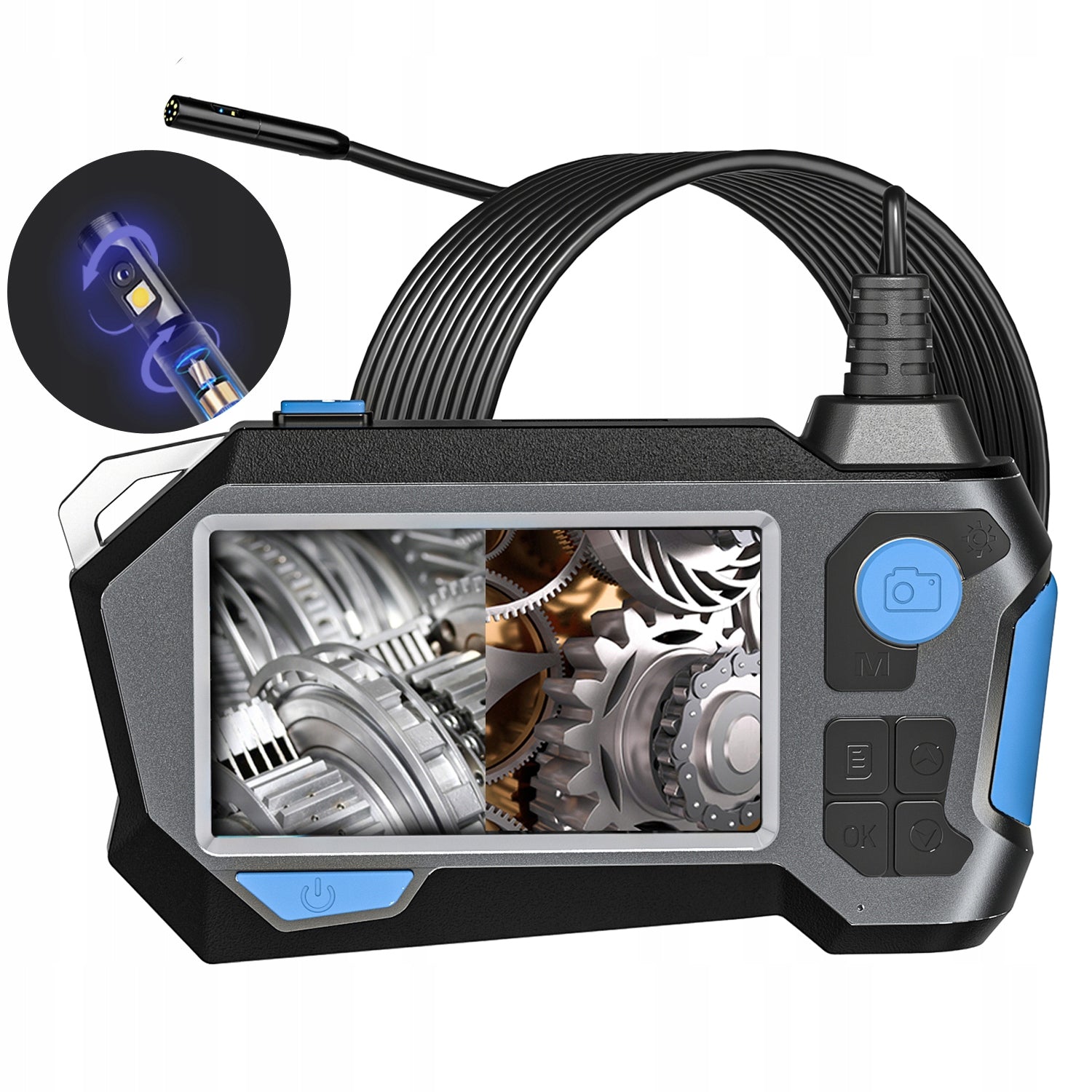 Inspection Camera MOVABLE HEAD 360° Endoscope Borescope IP67 Workshop Manufacturer code P120