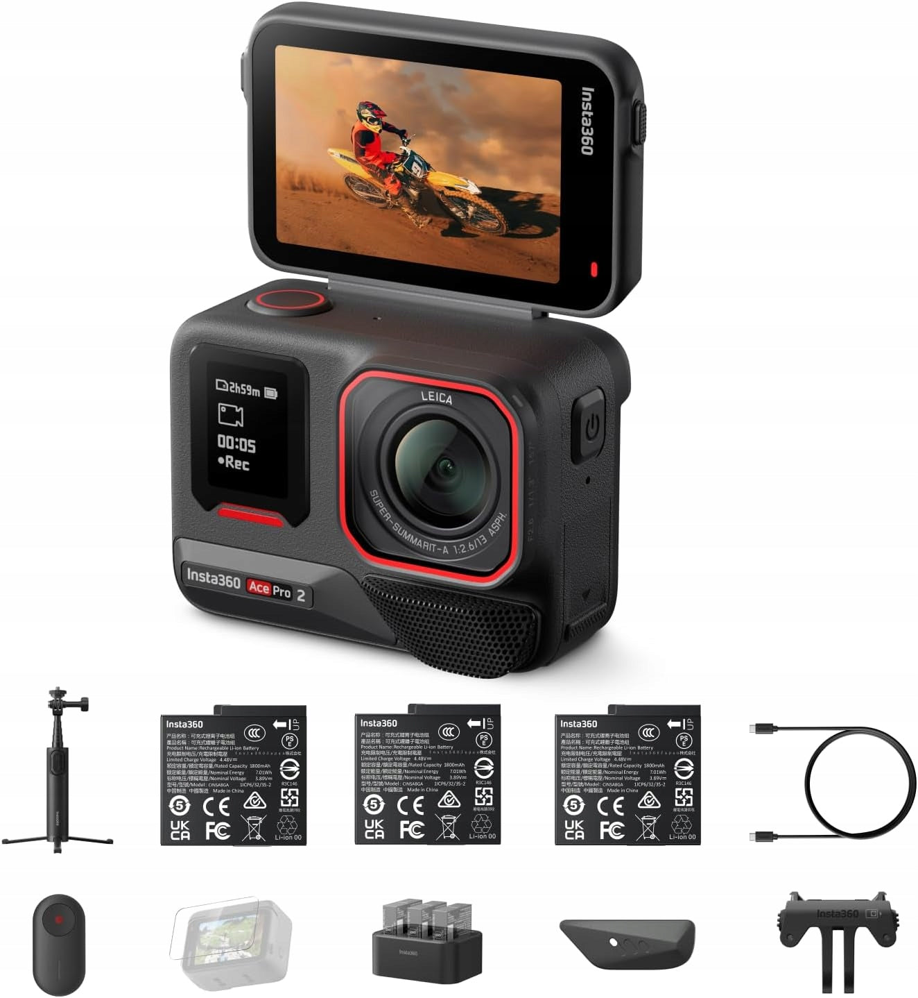 Insta360 Ace Pro 2 Creator Bundle 8K Camera with Leica Dual-AI Flipscreen