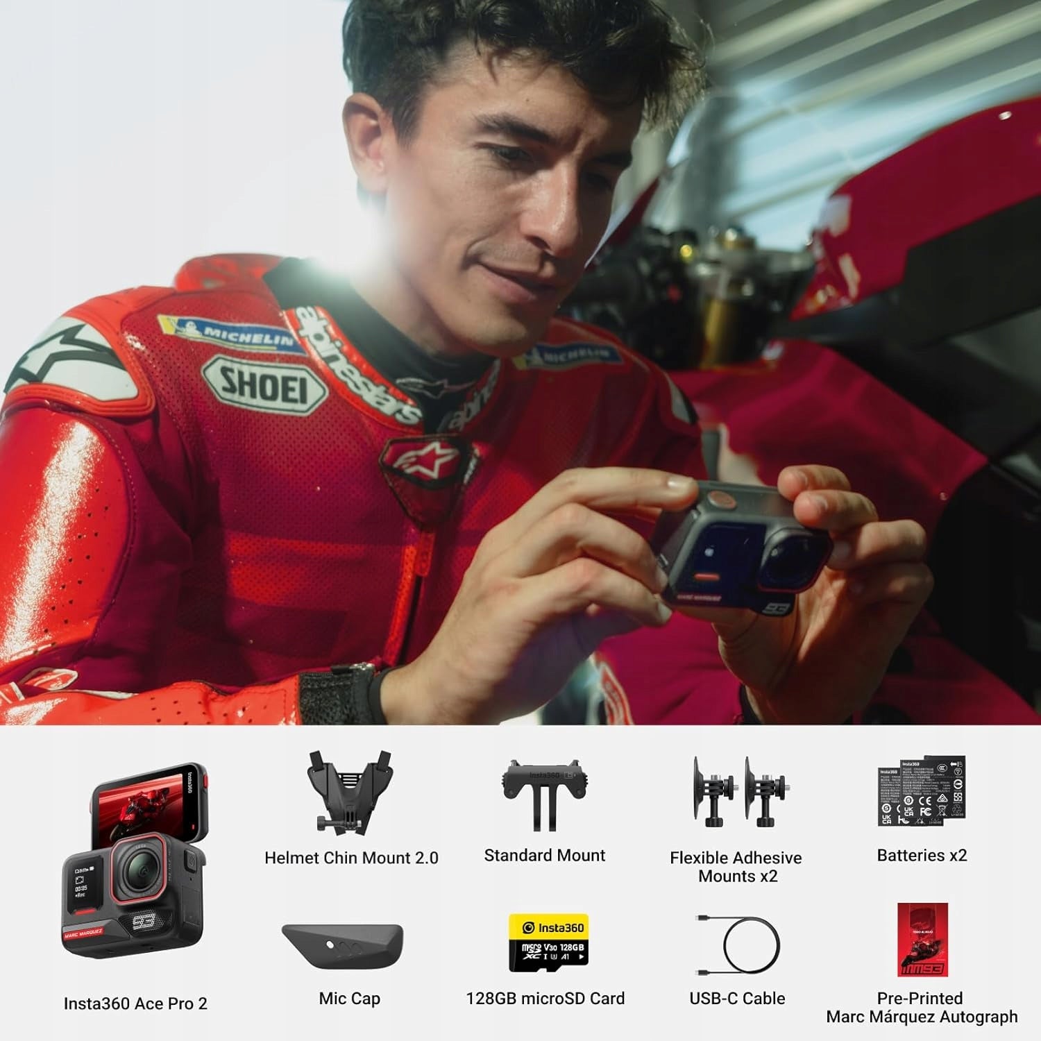 Insta360 Ace Pro 2 MM93 Kamera Sportowa 8K Marc Márquez Moto Packaging status original