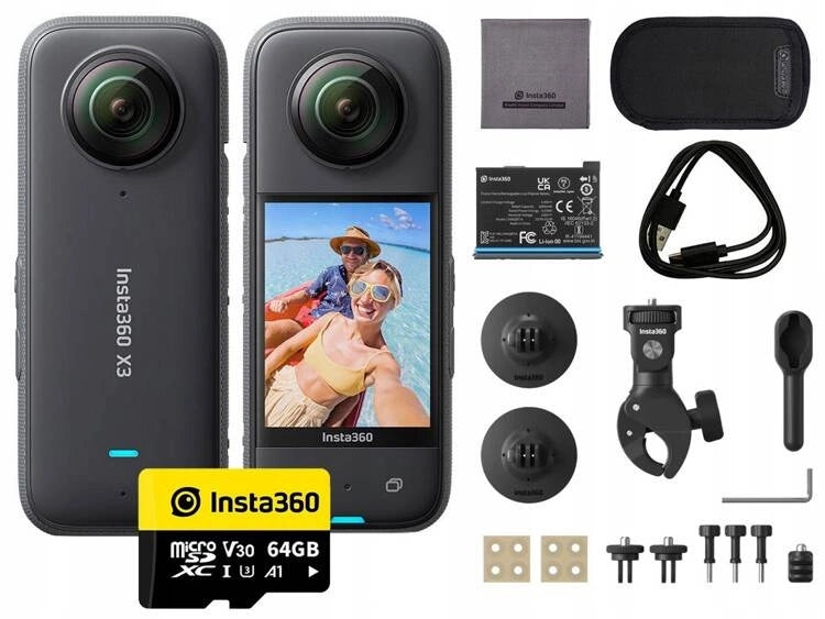 Insta360 X3 Motorcycle Kit |Bicycle/Motor Kit |64GB Card |New Version Brand Insta360