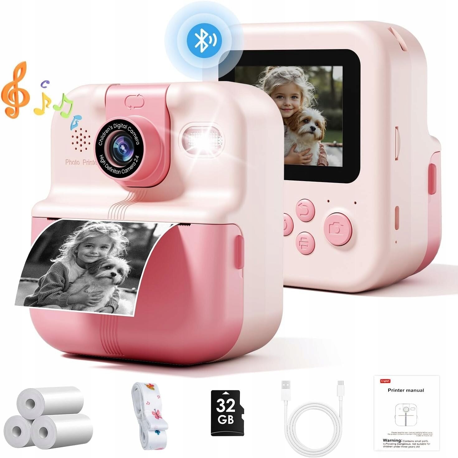 Instant Camera XREC P02 Pink Sensor type CMOS