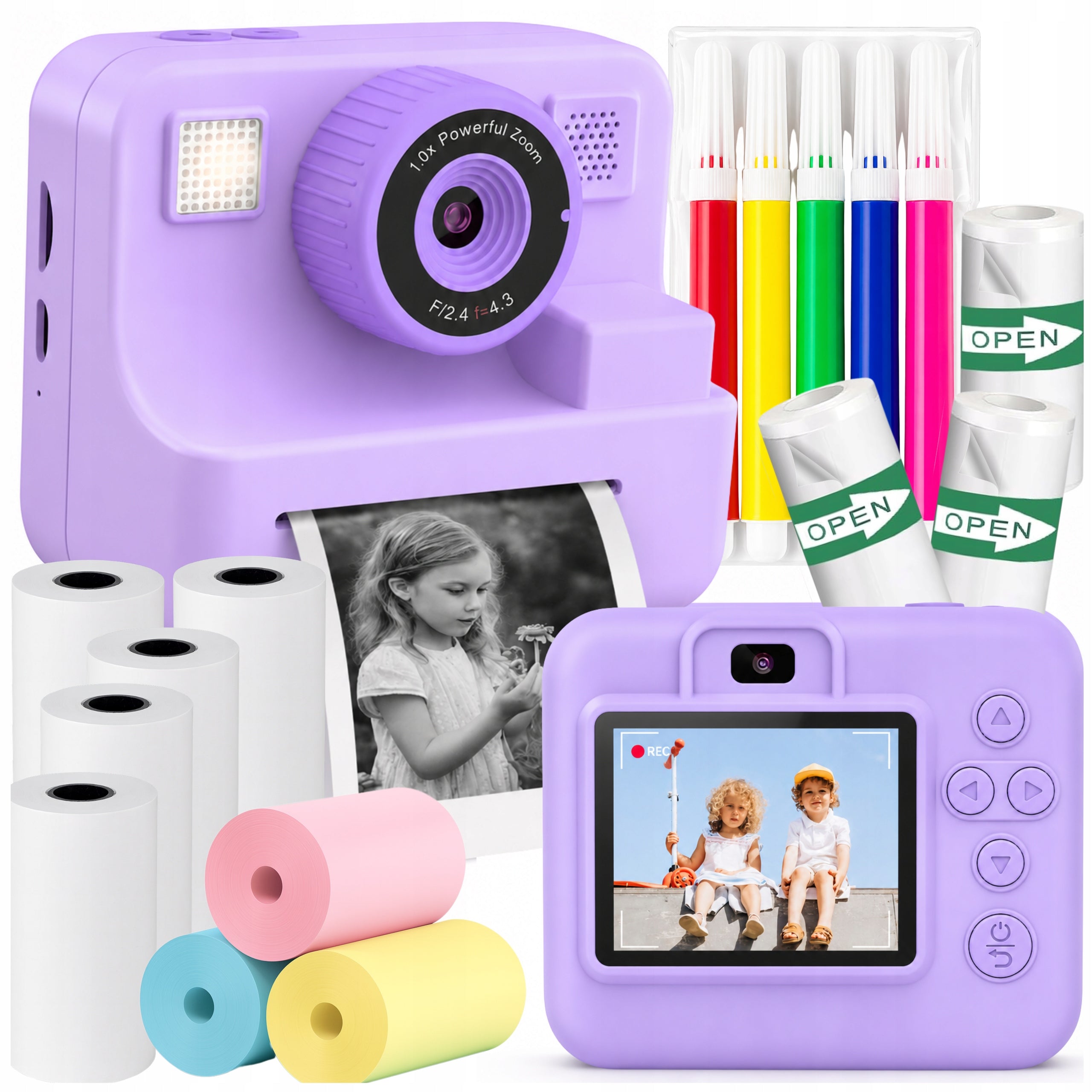 Instant Camera for Kids Digital Camera with Printer Drukuś 11 ROLLS