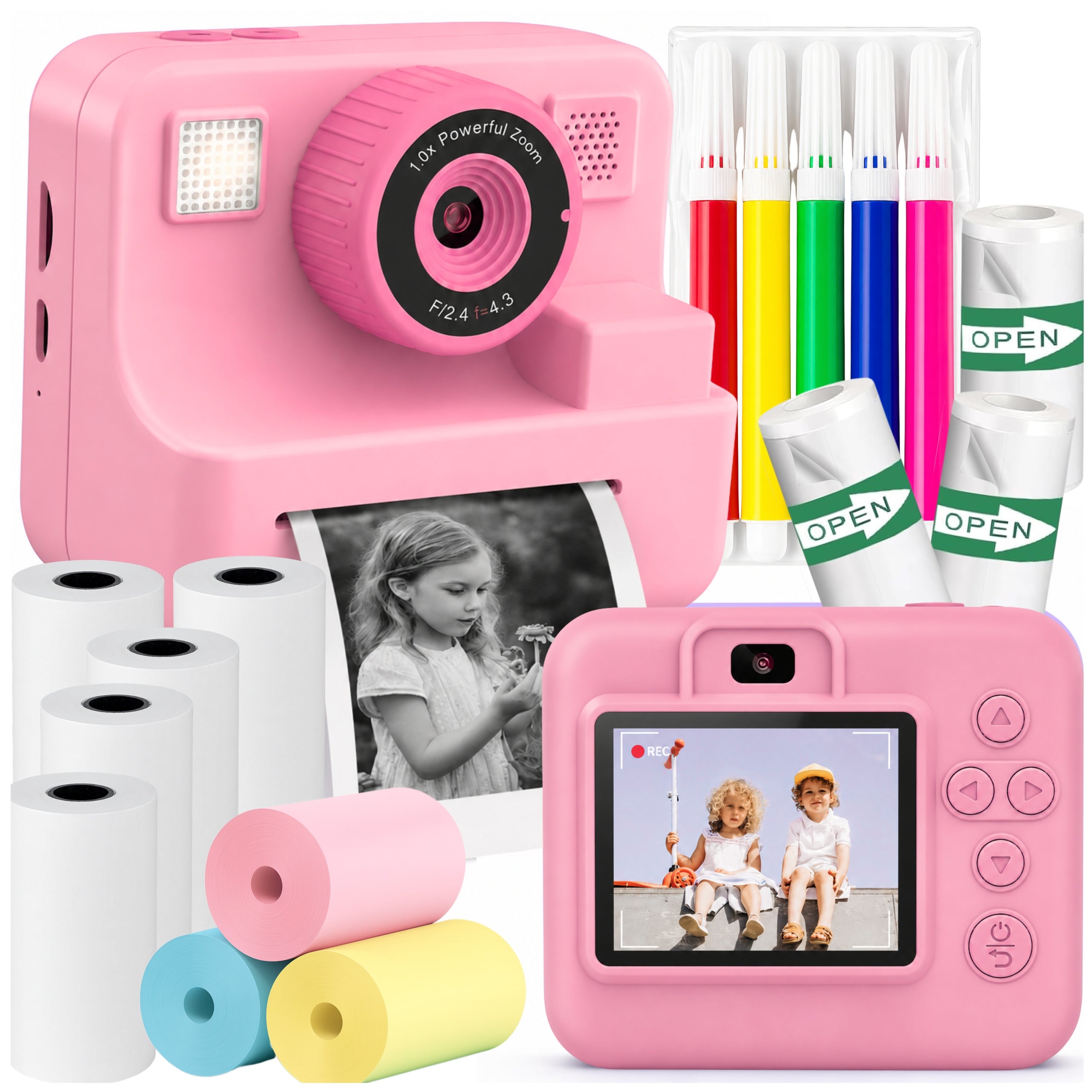 Instant Camera for Kids Digital Camera with Printer Drukuś 11 ROLLS