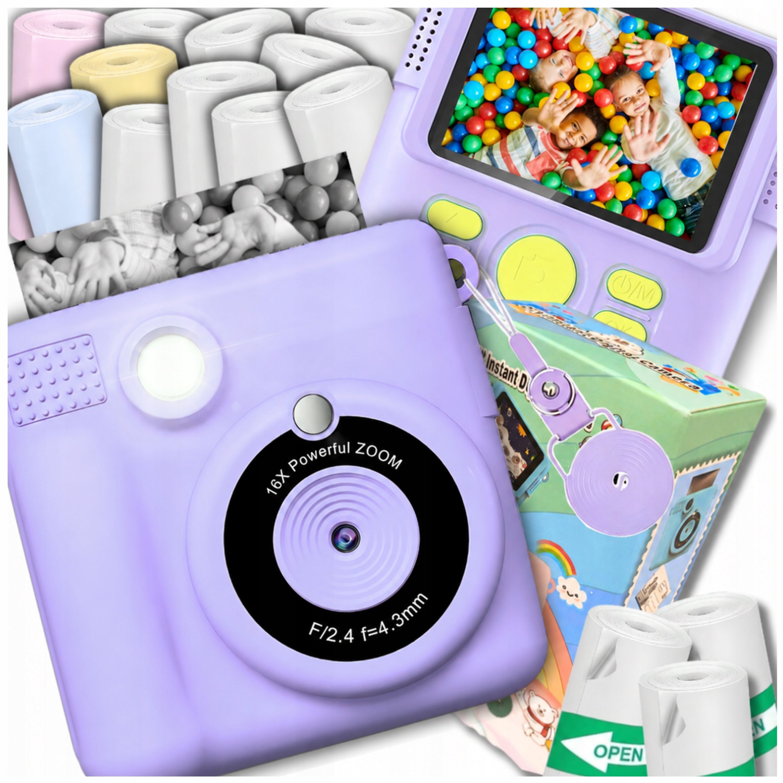 Instant Camera for Kids Digital Camera with Printer Print 14 ROLLS