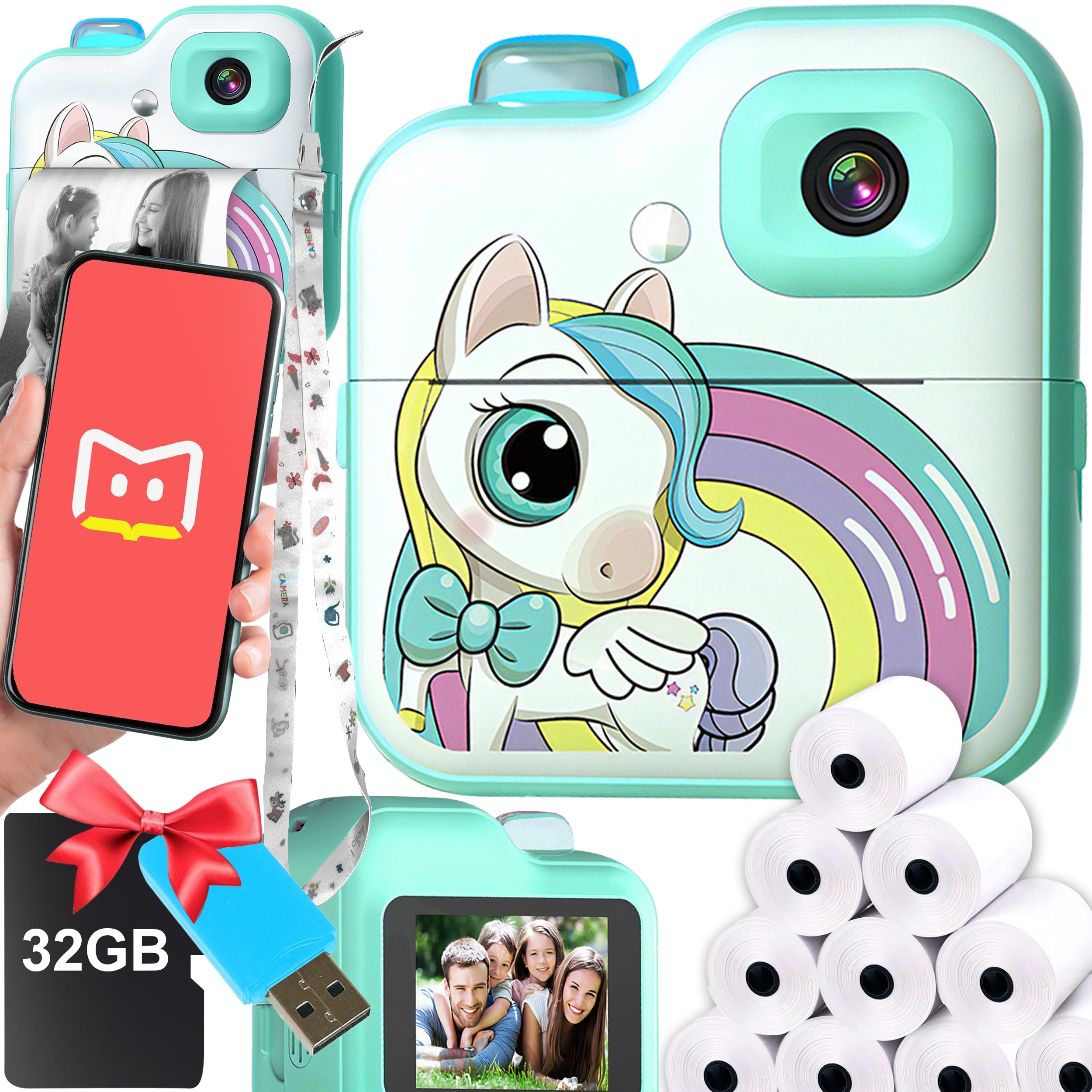 Instant Digital Photography Camera with Unicorn Printer Lightweight