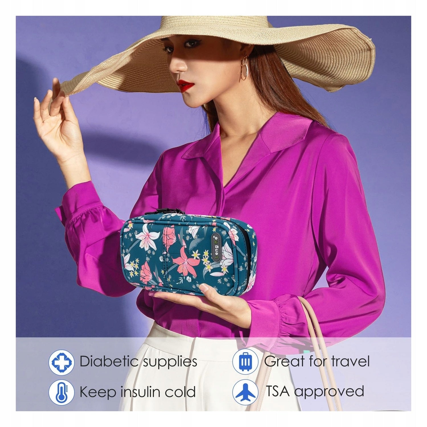 Insulin Bag - 2 Cooling Chambers - Perfect for Travel - Practical Medical device no