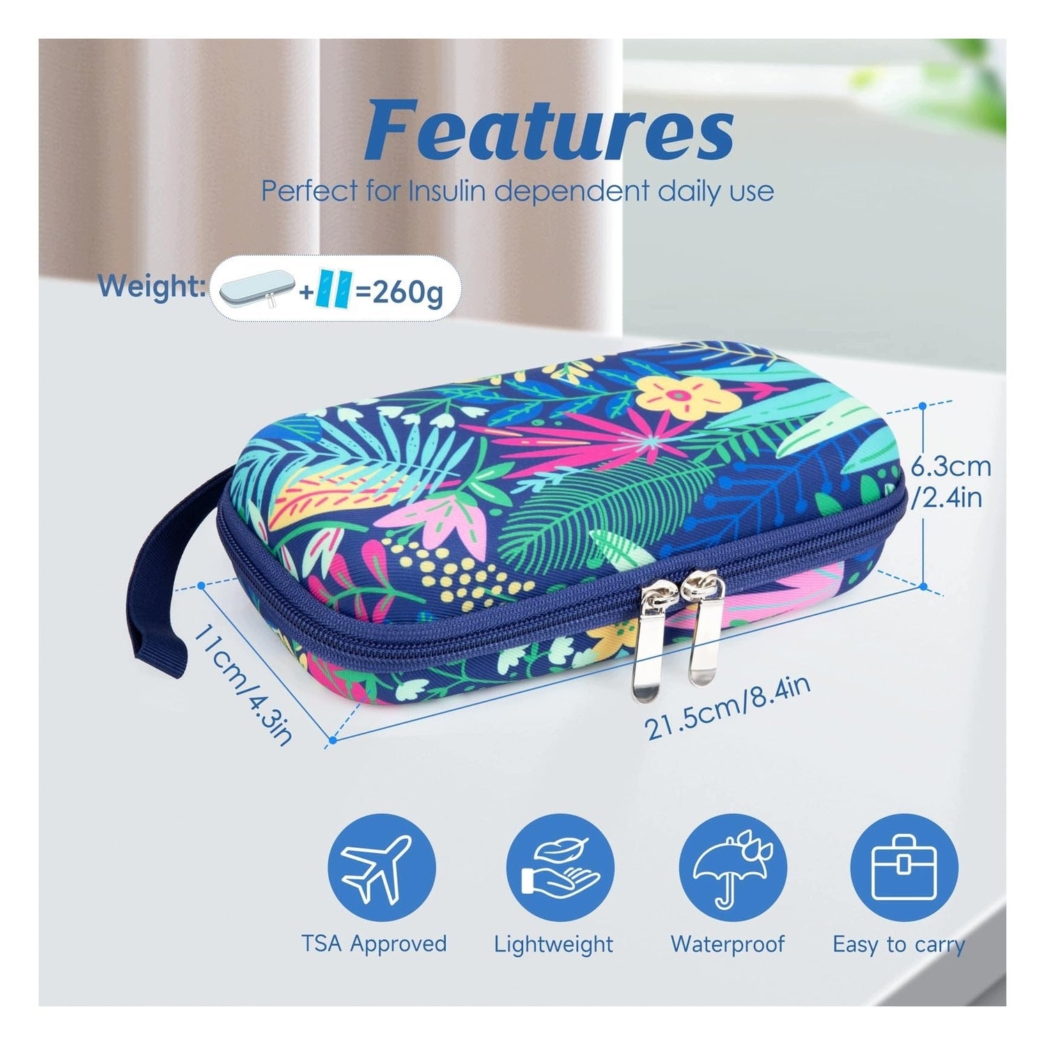 Insulin Bag - with 2 Cooling Pockets - Perfect for Travel Medical device no