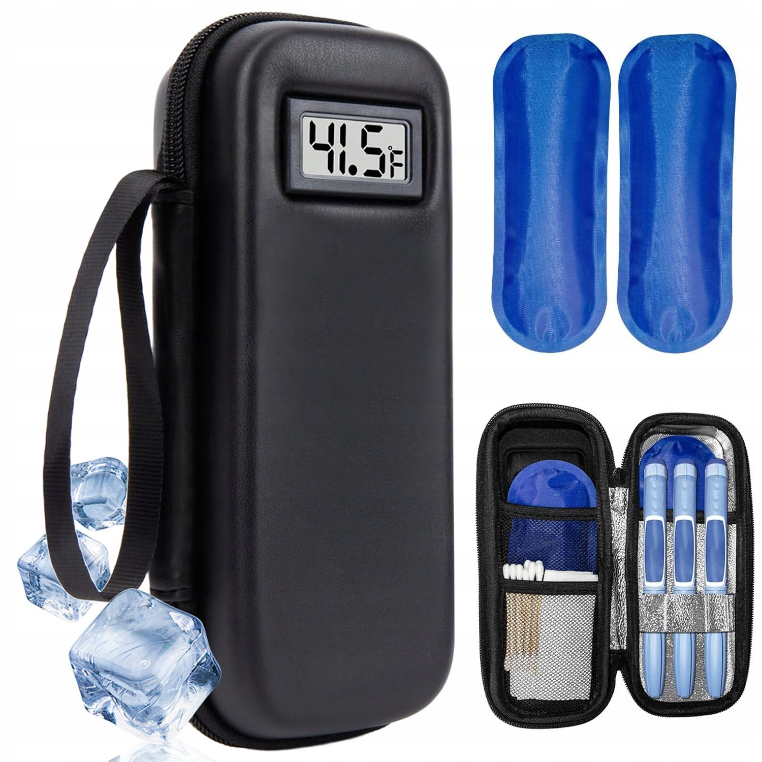 Insulin Cooling Bag With 2 Inserts Portable Medicine Refrigerator