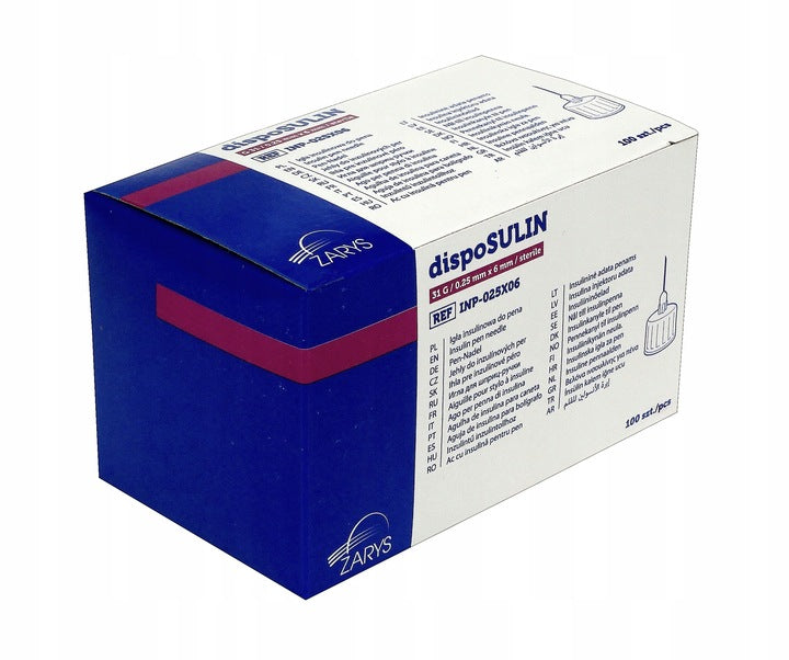 Insulin Pen Needles 200 Pcs G31 0,25mmx6mm DispoSULIN For All Packaging status original