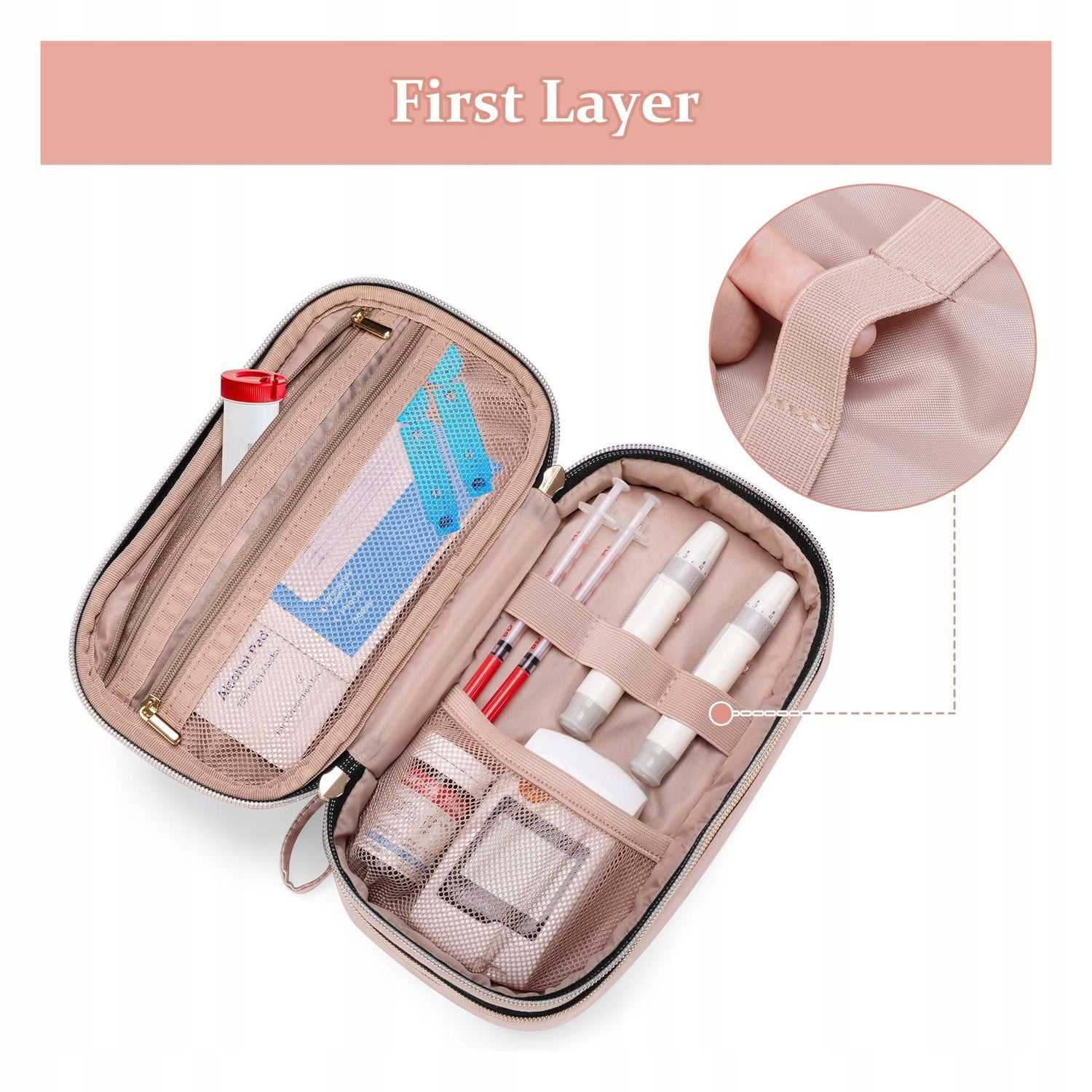 Insulin bag - pink - for storing medicines - travel Medical device no