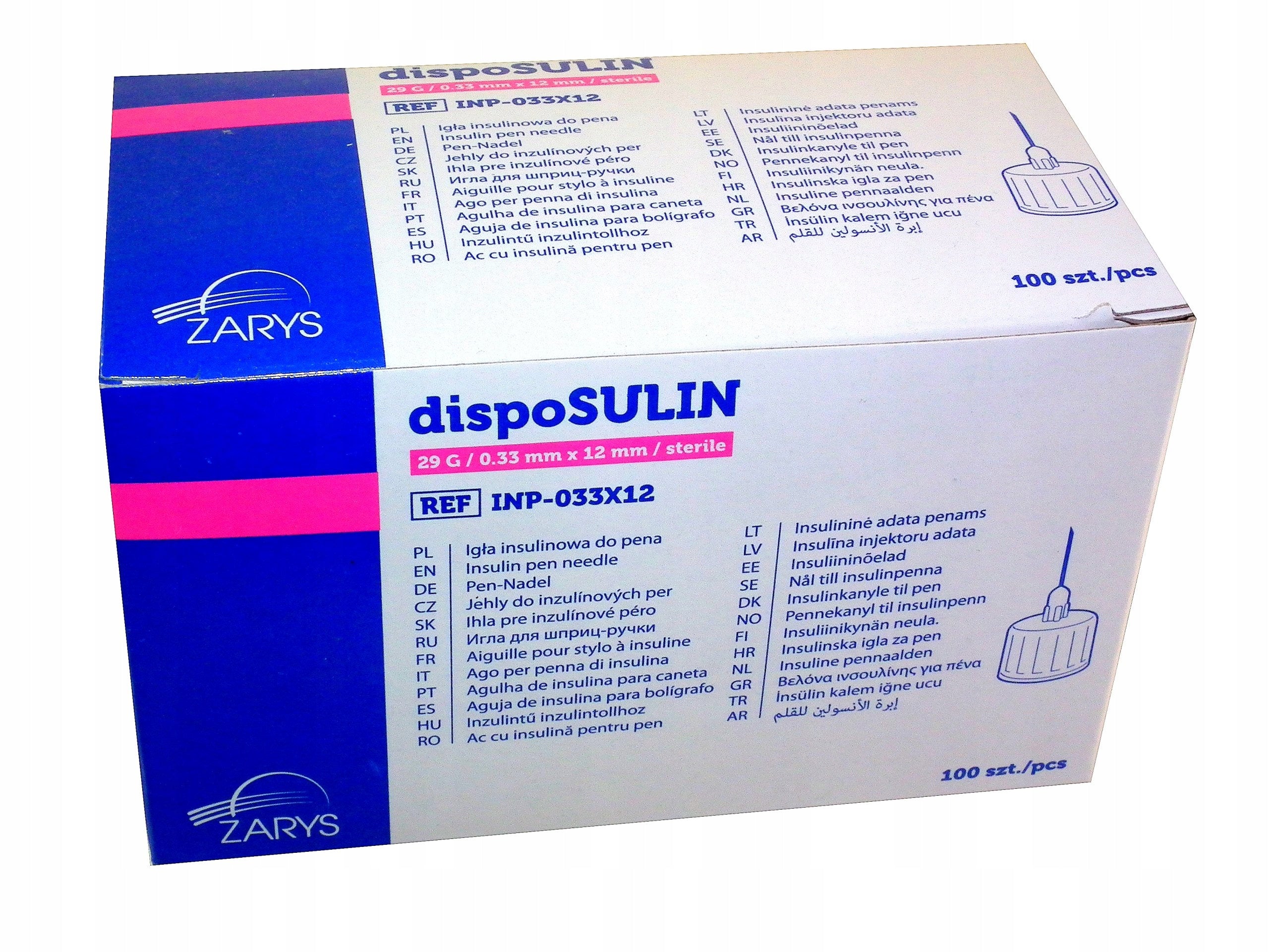 Insulin needle for pena dispoSULIN 29G/0,33mmx12mm 100pcs Packaging status original