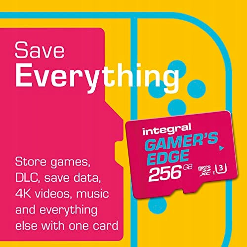 Integral 256GB Gamer's Edge Micro SD Card for Nintendo Switch - Fast Loading Card capacity 256 GB