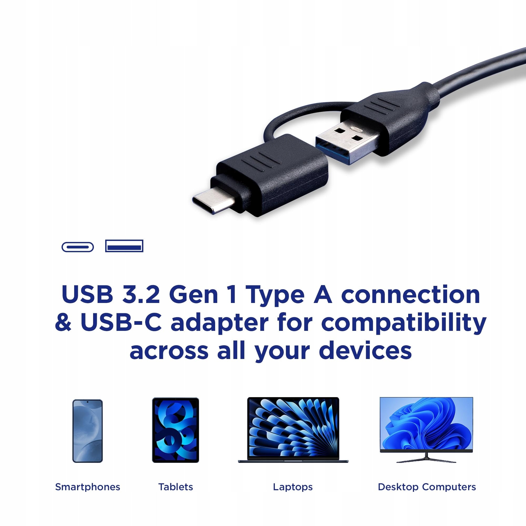 Integral 4in1 Memory Card Reader, USB 3.0 & USB C Adapter to microSD, SD, Product weight with unit packaging 0.063 kg