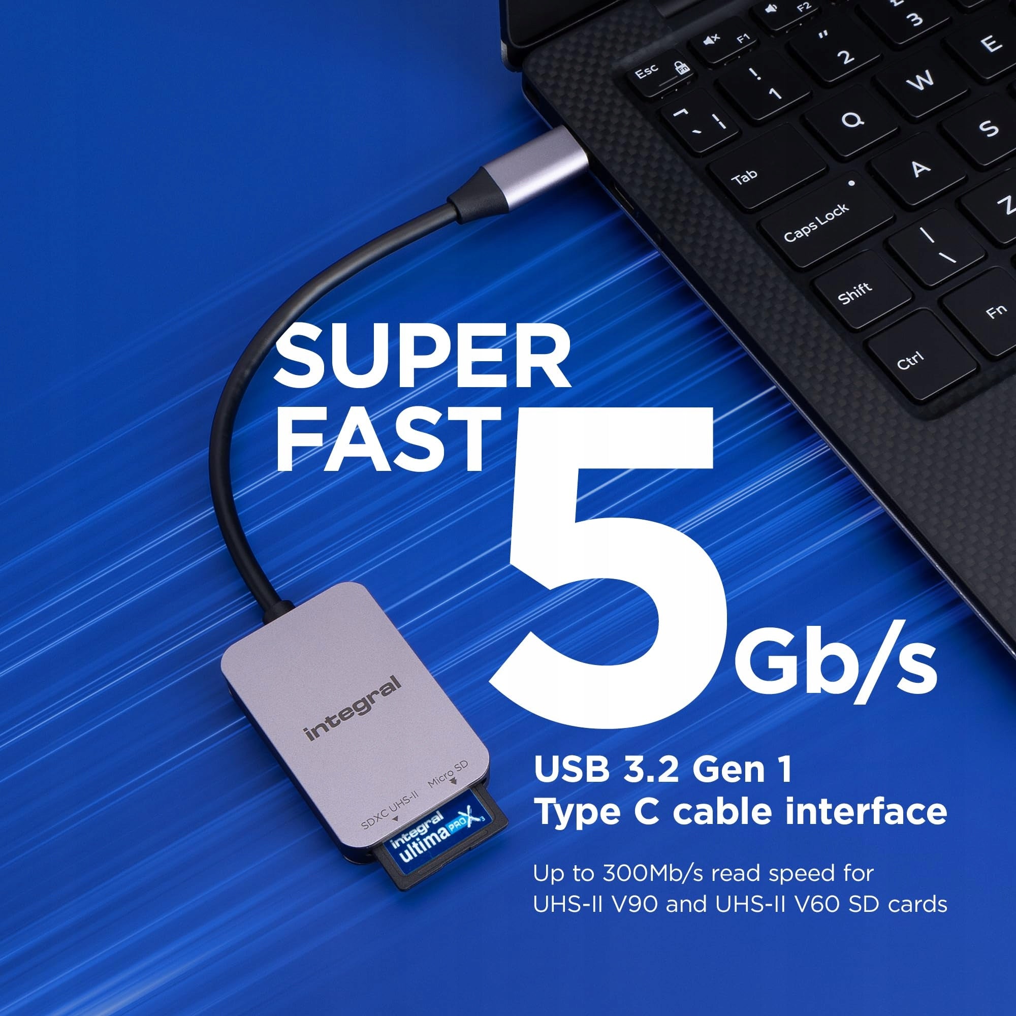 Integral Dual Slot UHS-II V90/V60 SD 4.0 & microSD Memory Card Reader Adapter Manufacturer code a