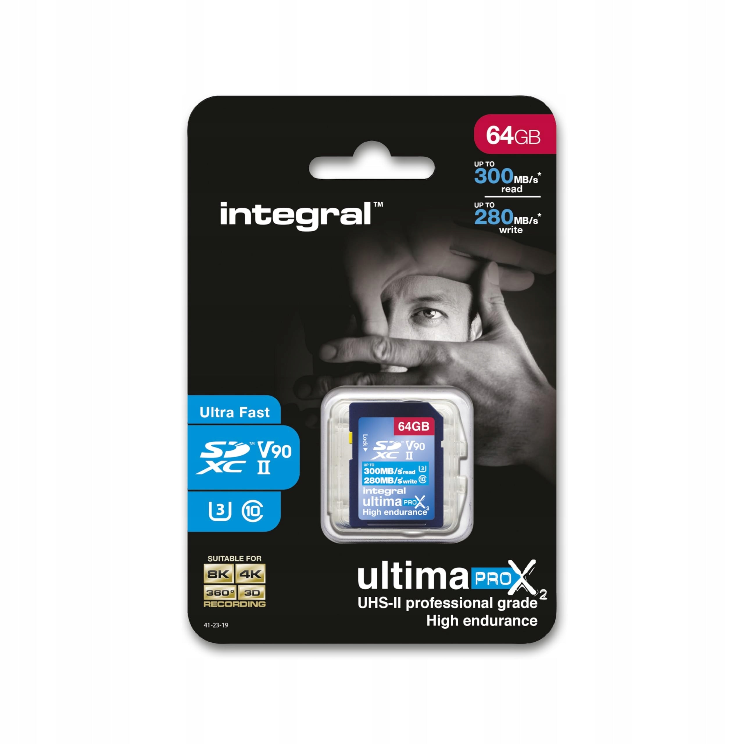 Integral SDXC UHS-II 64GB V90 300MB/s 280MB/s INSDX64G-300/280U2 Manufacturer Integral