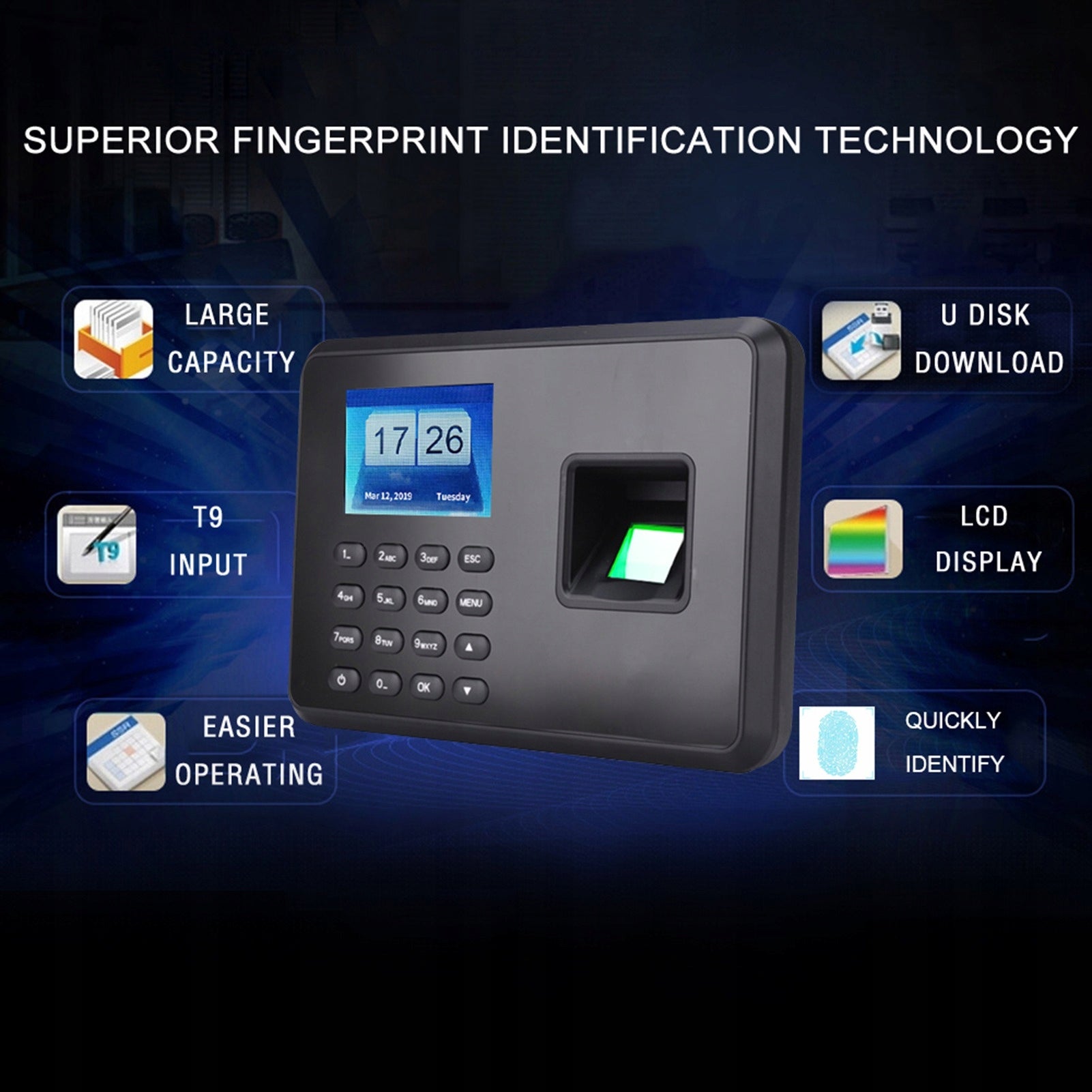 Intelligent biometric fingerprint password Presence Machczek 9B Brand no brand