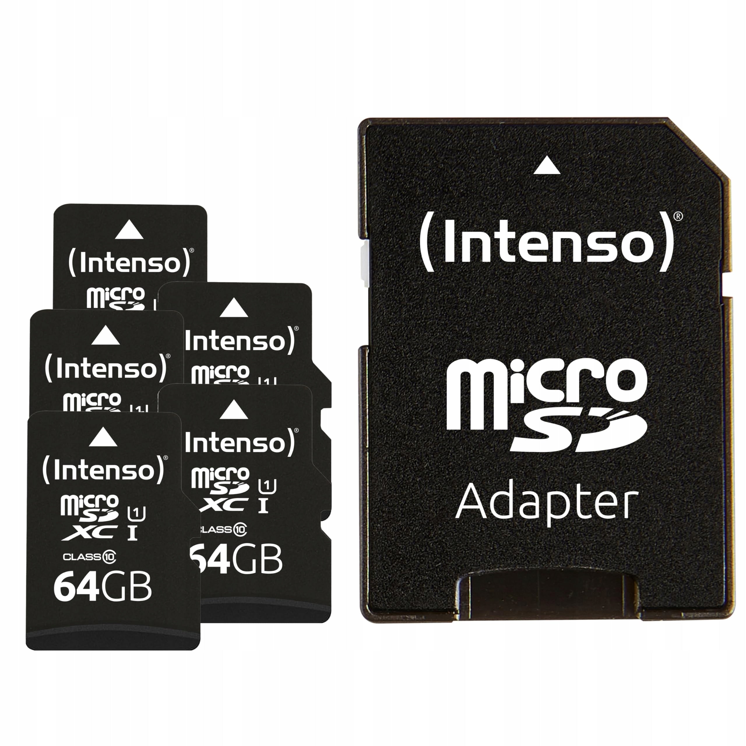 Intenso Premium microSDXC 5x 64GB Class 10 UHS-I with SD Adapter, Black