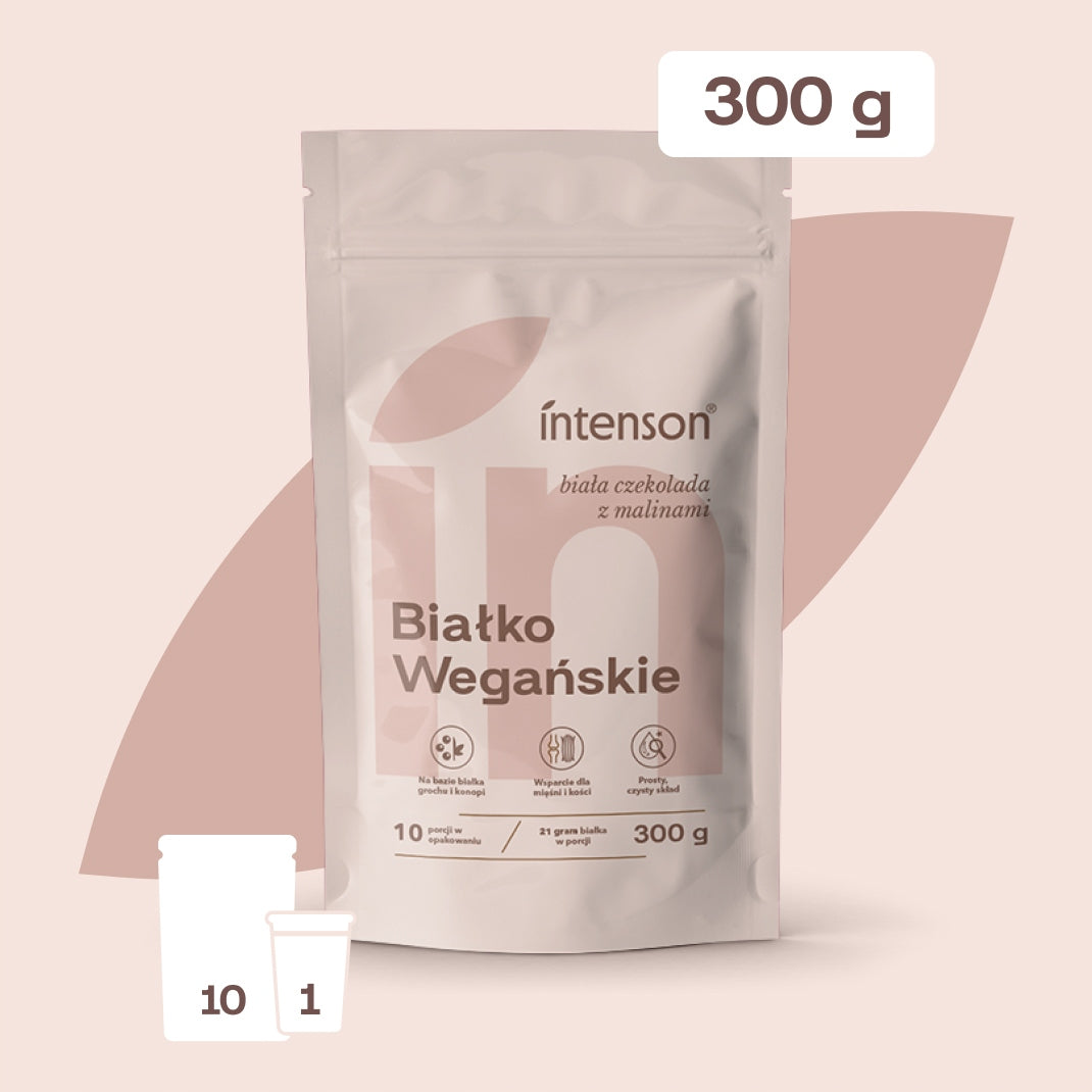 Intenson VEGETABLE PROTEIN 0,6kg WHITE CHOCOLATE 300g + CHOCOLATE 300g Expiration date at least 1 year from the date of purchase