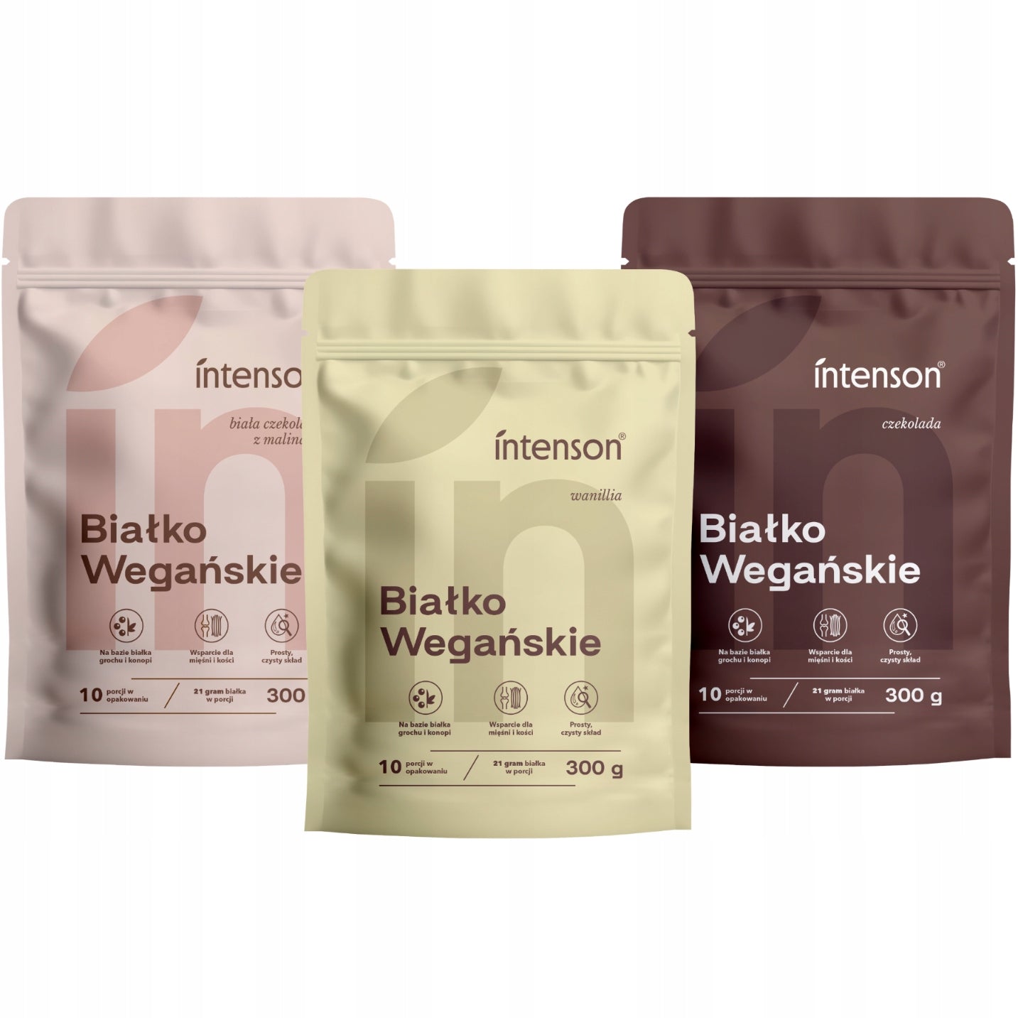 Intenson Vegan Protein 0,9KG (Chocolate Vanilla White Chocolate) 3X 300G