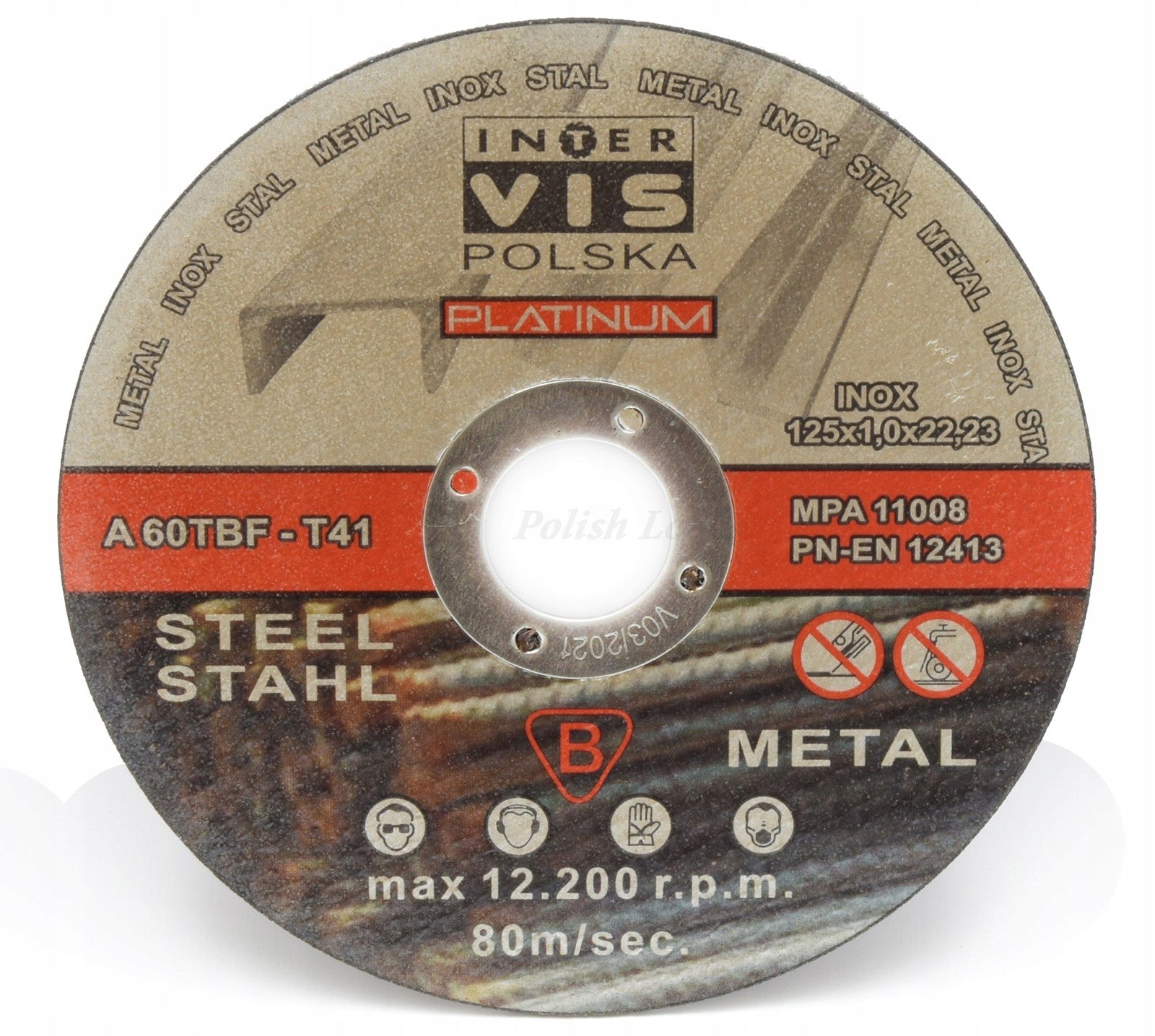 InterVis INOX 125x1 Steel Metal Cutting Disc Brand Inter-Vis