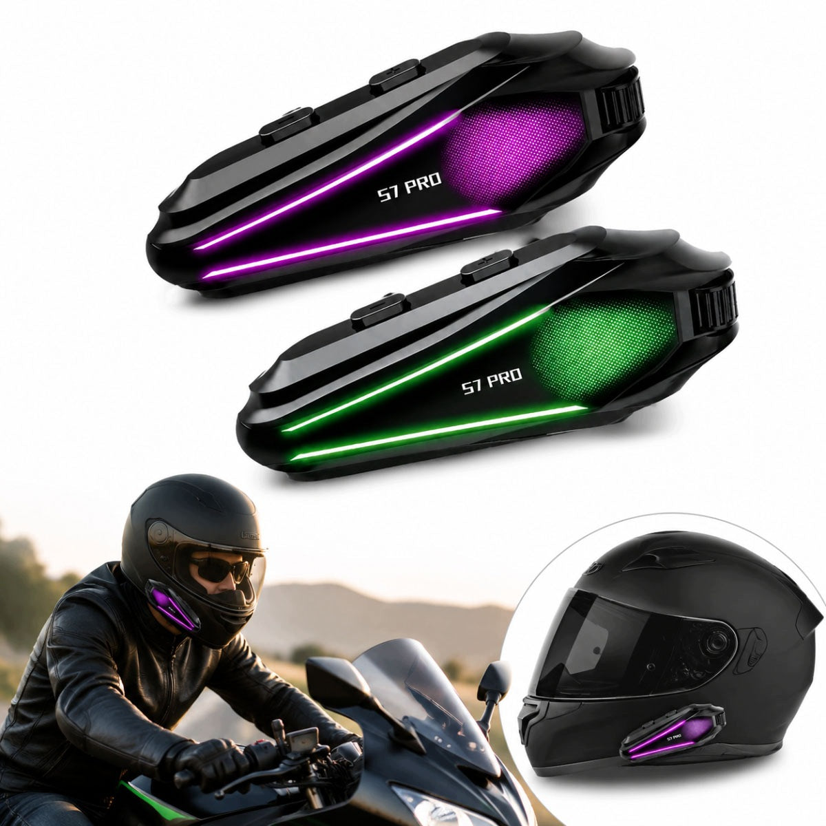 Intercom Bluetooth motorcycle 5.3 set of 2 people 100 km/h FM for helmet