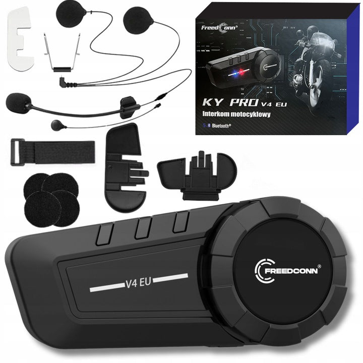 Intercom FREEDCONN KY PRO V4 Intercom Polish Menu Set for 1 Helmet