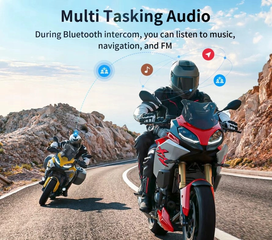 Intercom motorcycle X10 PRO up to 10 motorcyclists FM radio MESCH from Poland Manufacturer's catalog number X10 PRO