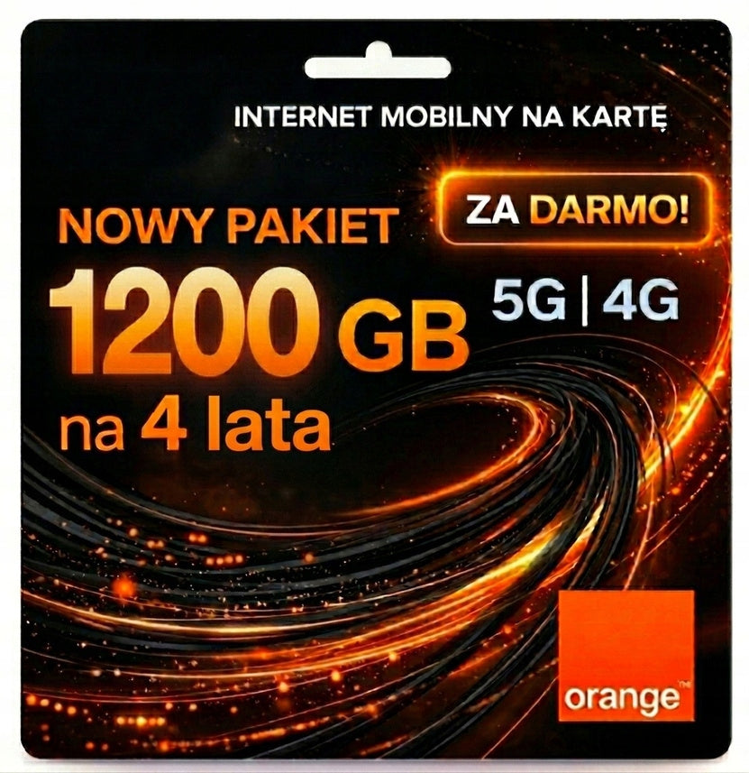 Internet Mobile Orange LTE 4G 5G 1200GB for 4 YEARS SIM card for Router