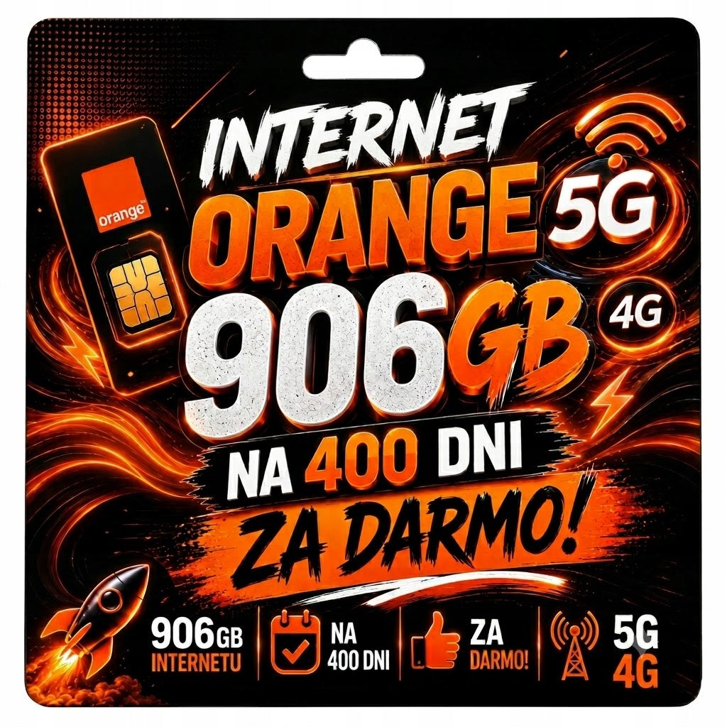 Internet Mobile to Orange Card for Free 906GB 400 DAYS 4G 5G sim card