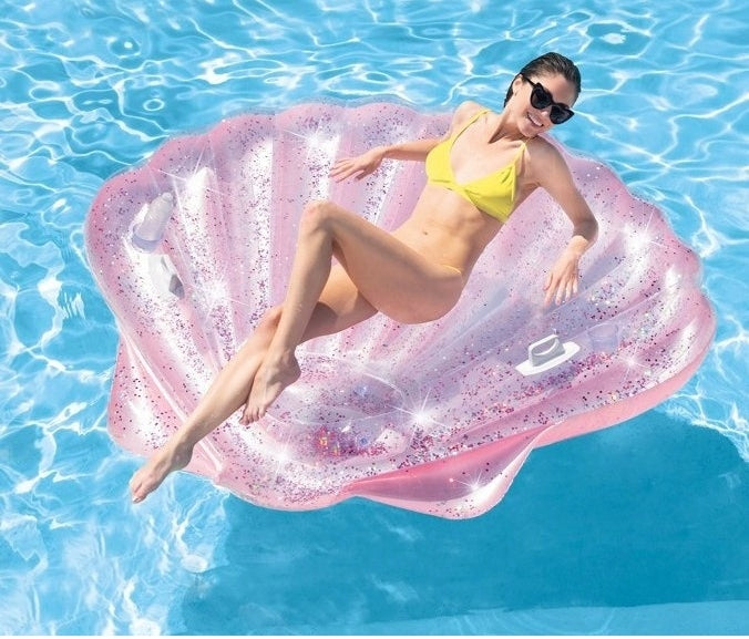 Intex 57257 Swimming Pool and Beach Float Pink Floating Mattress Vinyl Manufacturer code 57257
