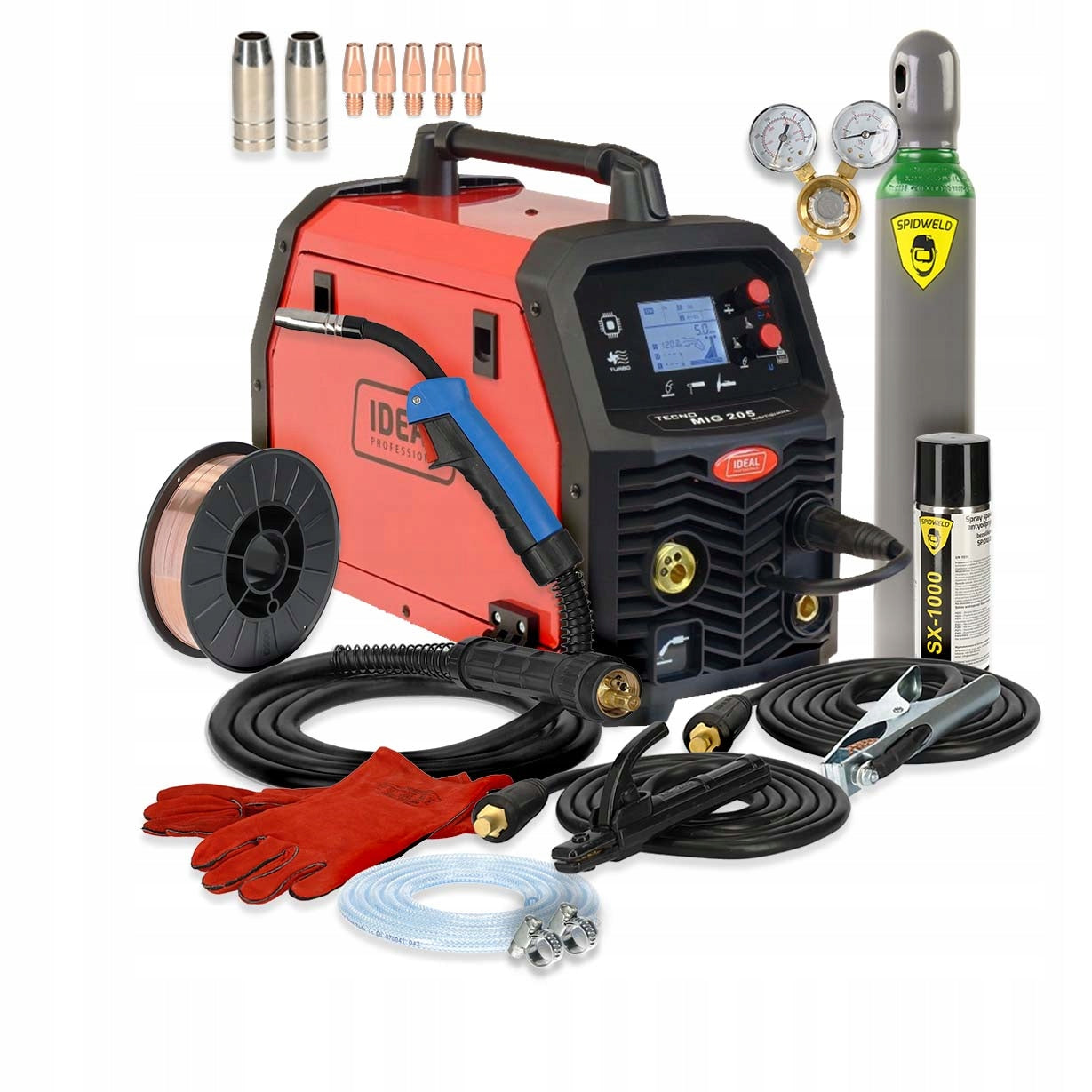 Inverter Welding Machine IDEAL MIGOMAT 200A MIG TIG soldering 230V Set