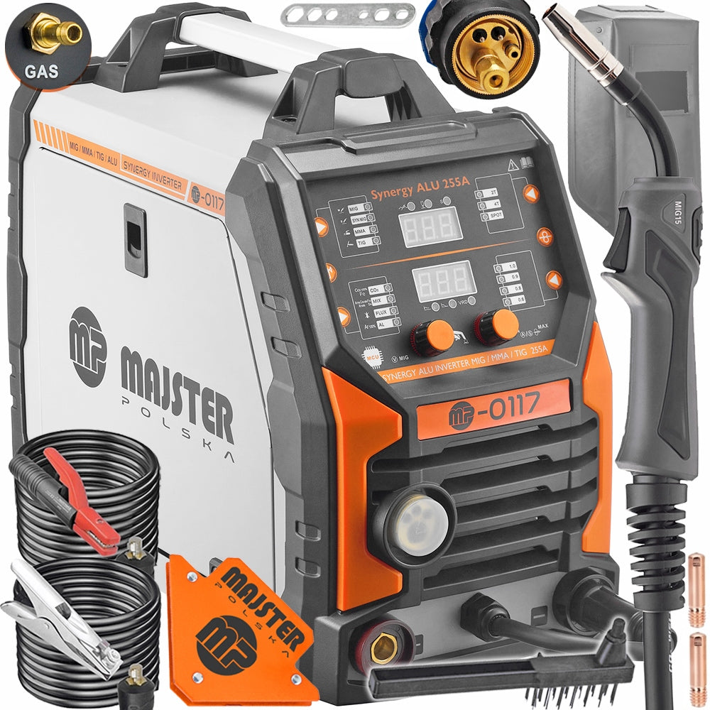 Inverter welder ALUMINIUM MIG FLUX MMA TIG migomat SYNERGY 255 MP0117