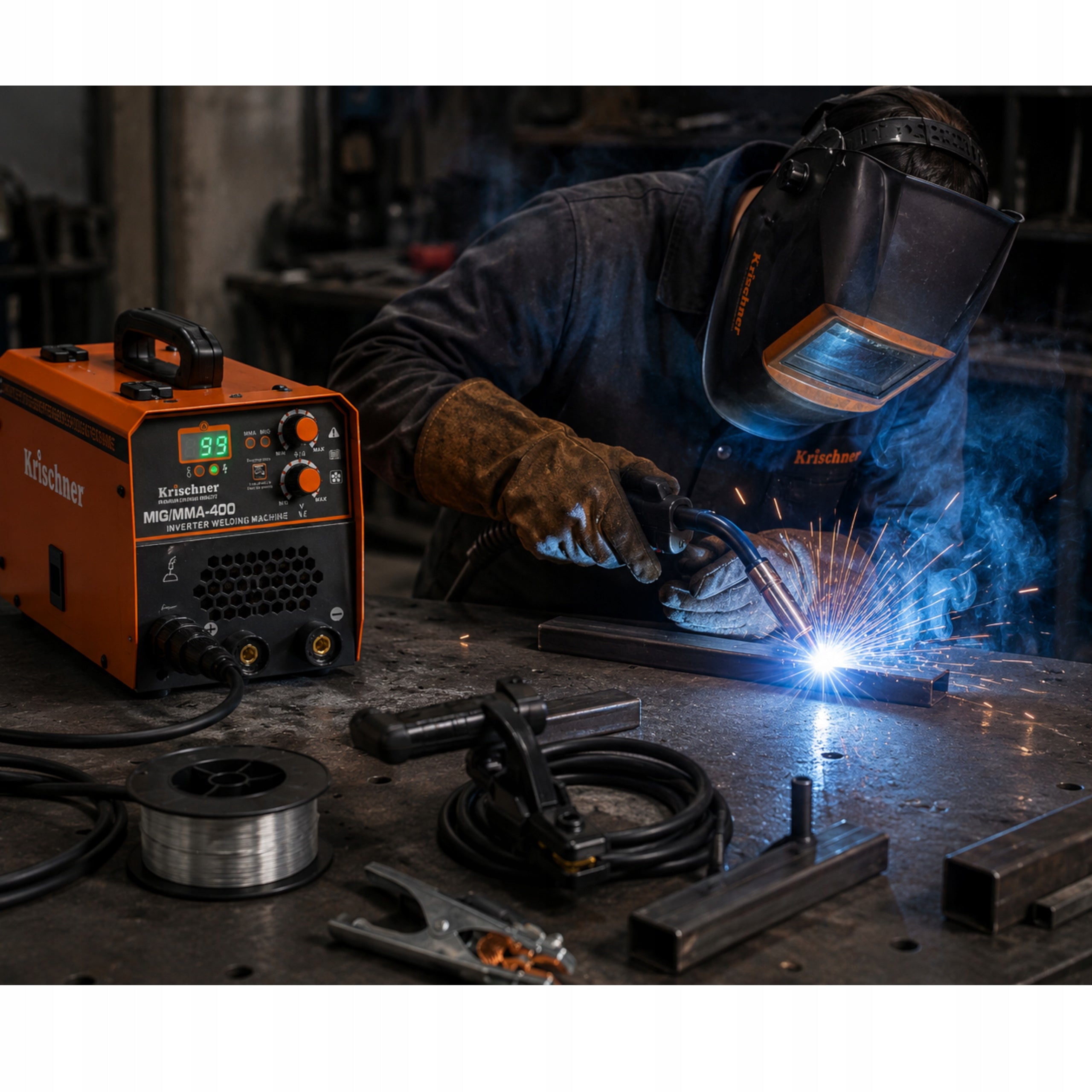 Inverter welder MIG MMA IGBT LCD Krischner 400A 230V Manufacturer code KR-2996