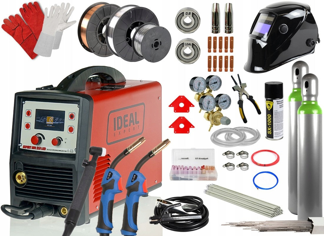 Inverter welder MIGOMAT 200A MIG MAG MMA TIG IGBT LCD IDEAL Set