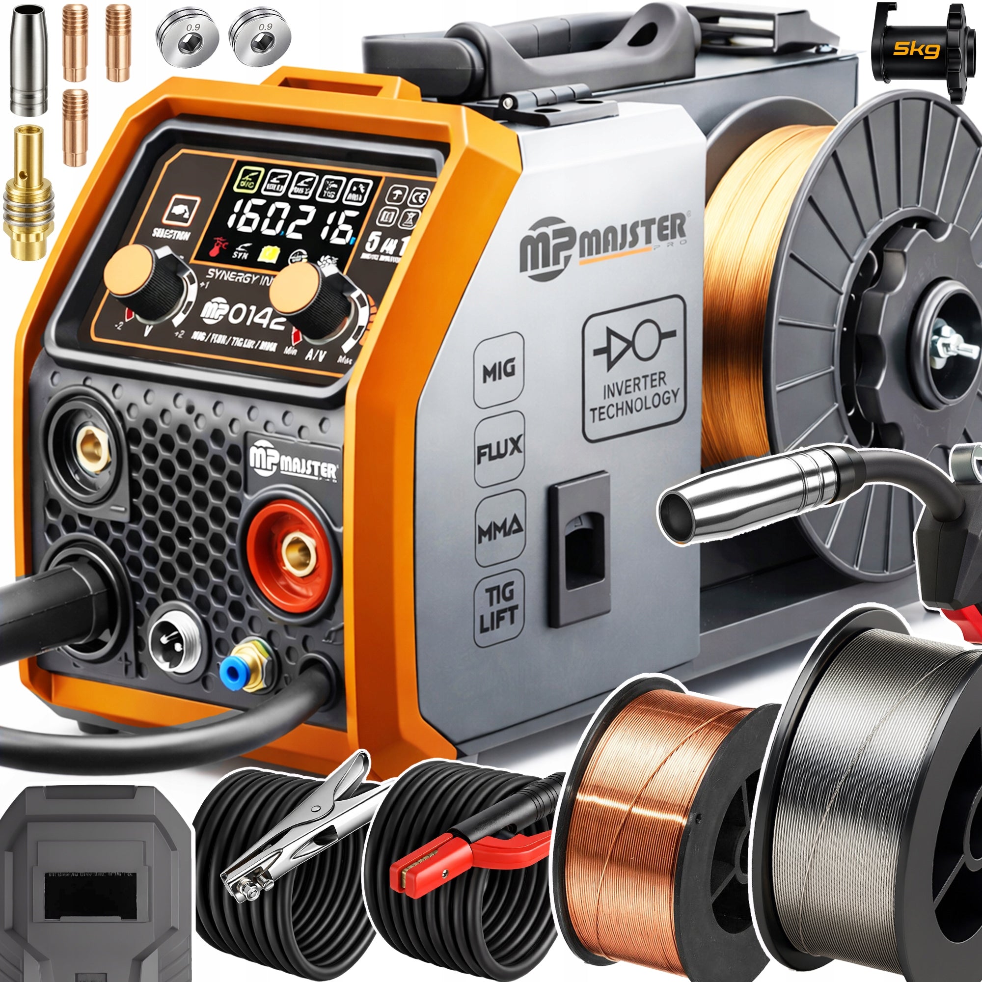 Inverter welder MIGOMAT IGBT FLUX MIG MAG MMA Majster MP0142 Pro 5kg