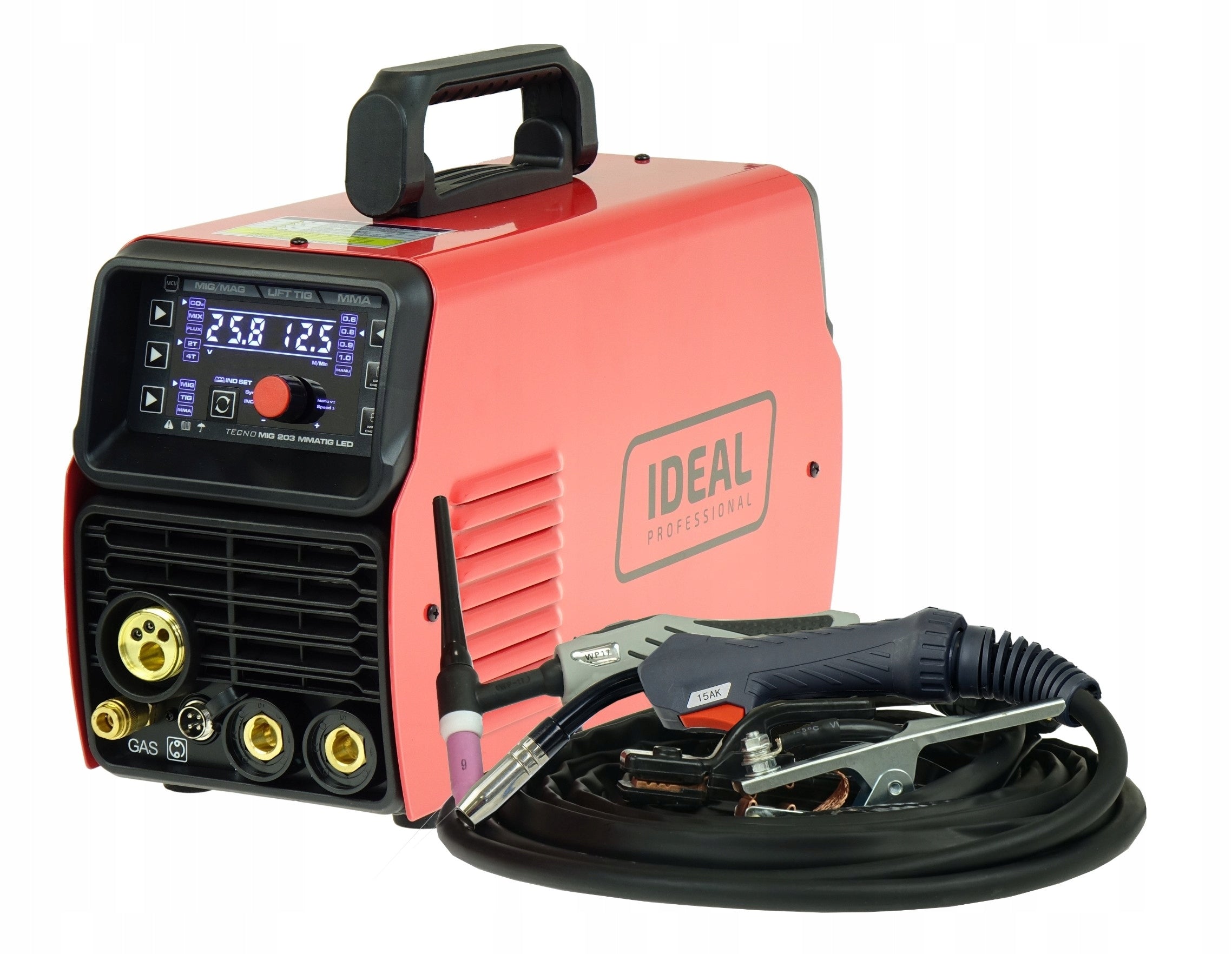 Inverter welder MIgomat IDEAL TECNOMIG 203 LED MIG/TIG/MMA TIG set Packaging status original