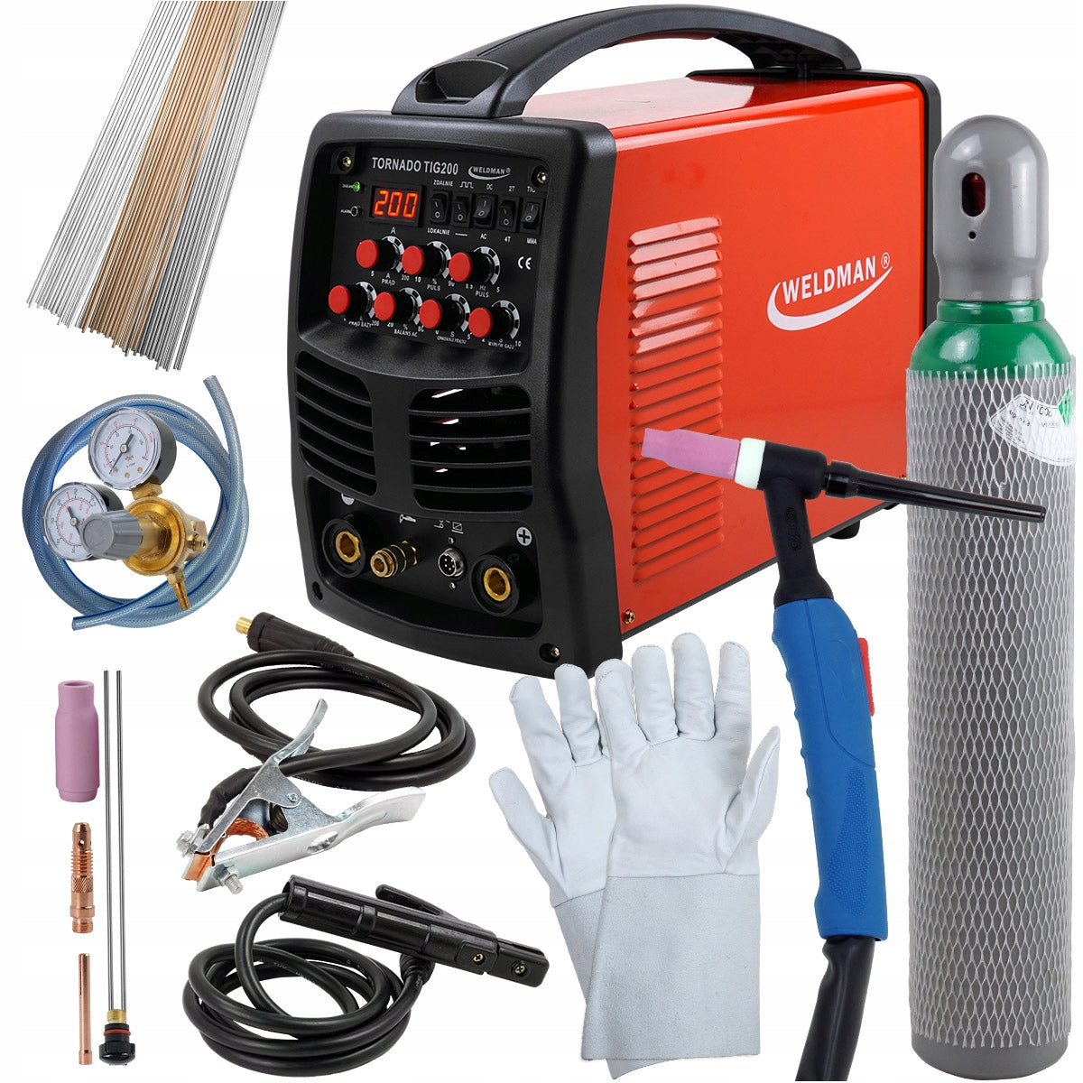 Inverter welder TIG 200 AC/DC HF Pulse set