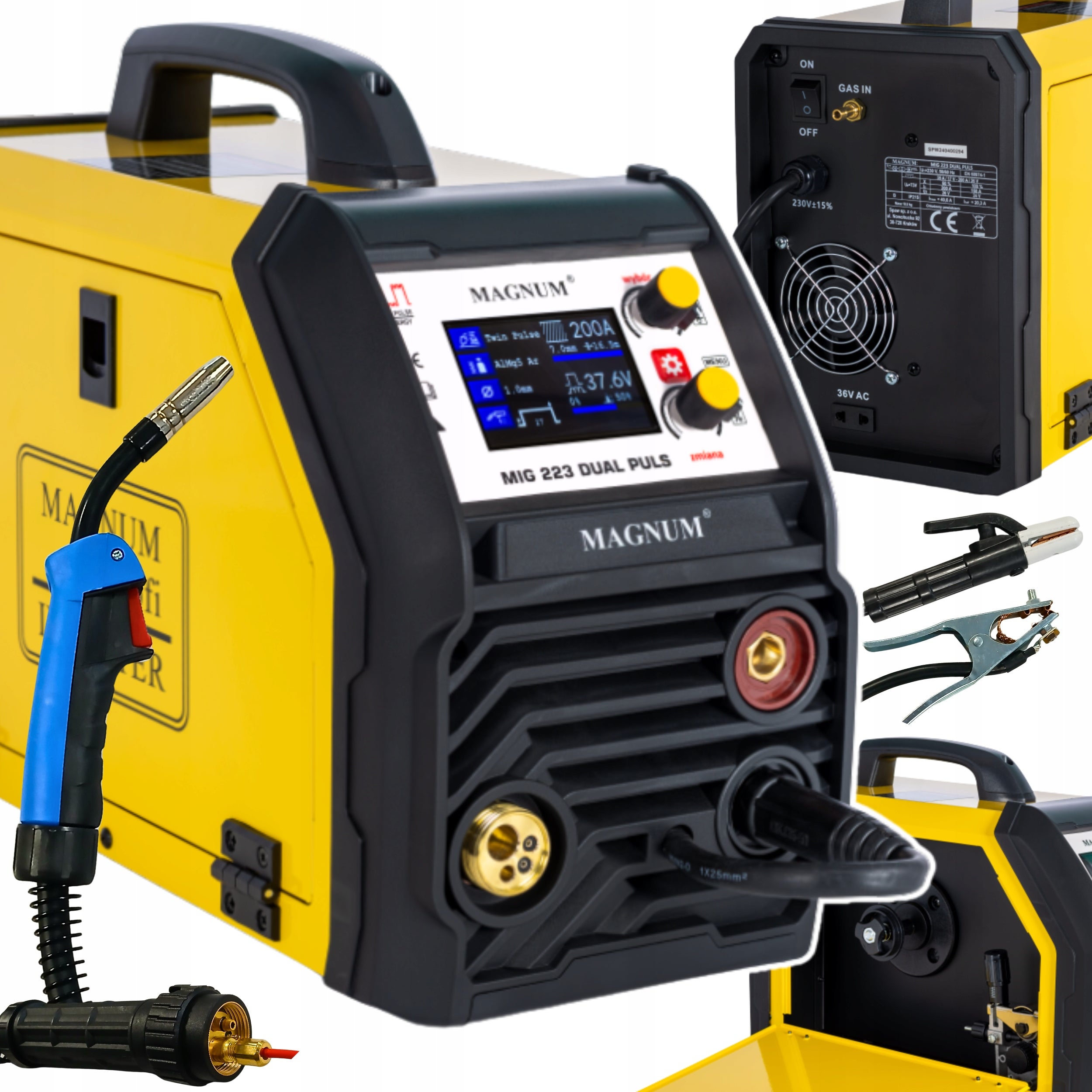 Inverter welder migomat Magnum MIG 223 DUAL PULS SYNERGY LCD TIG lift