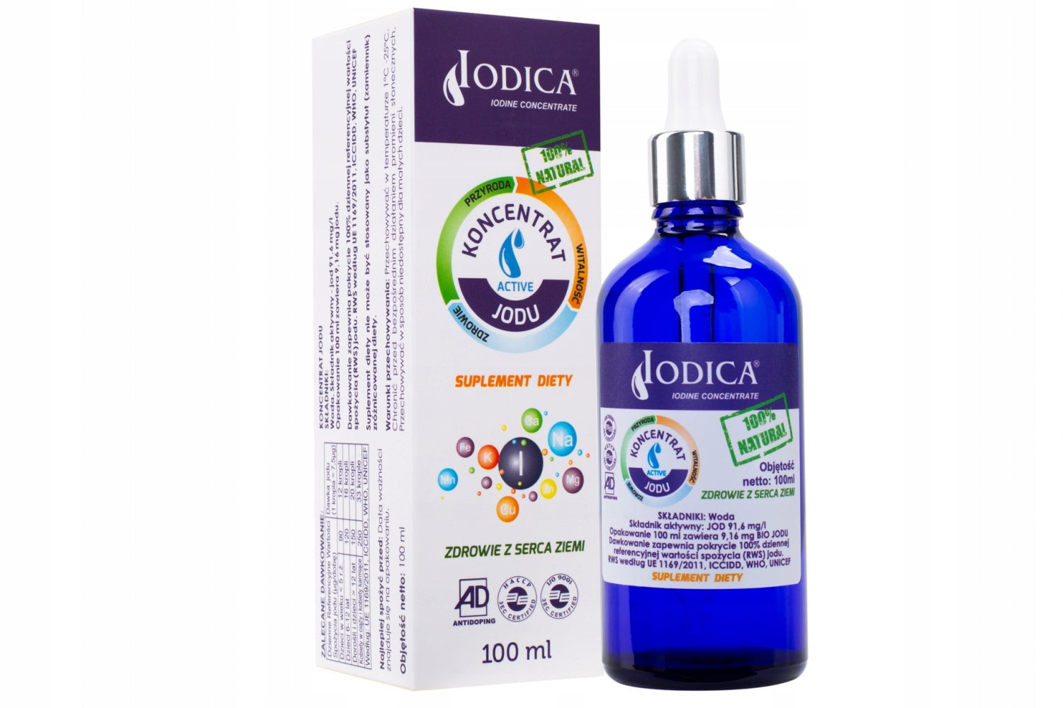 Iodica Natural Liquid Iodine Concentrate 100 ml + FREEBIE Brand Iodica