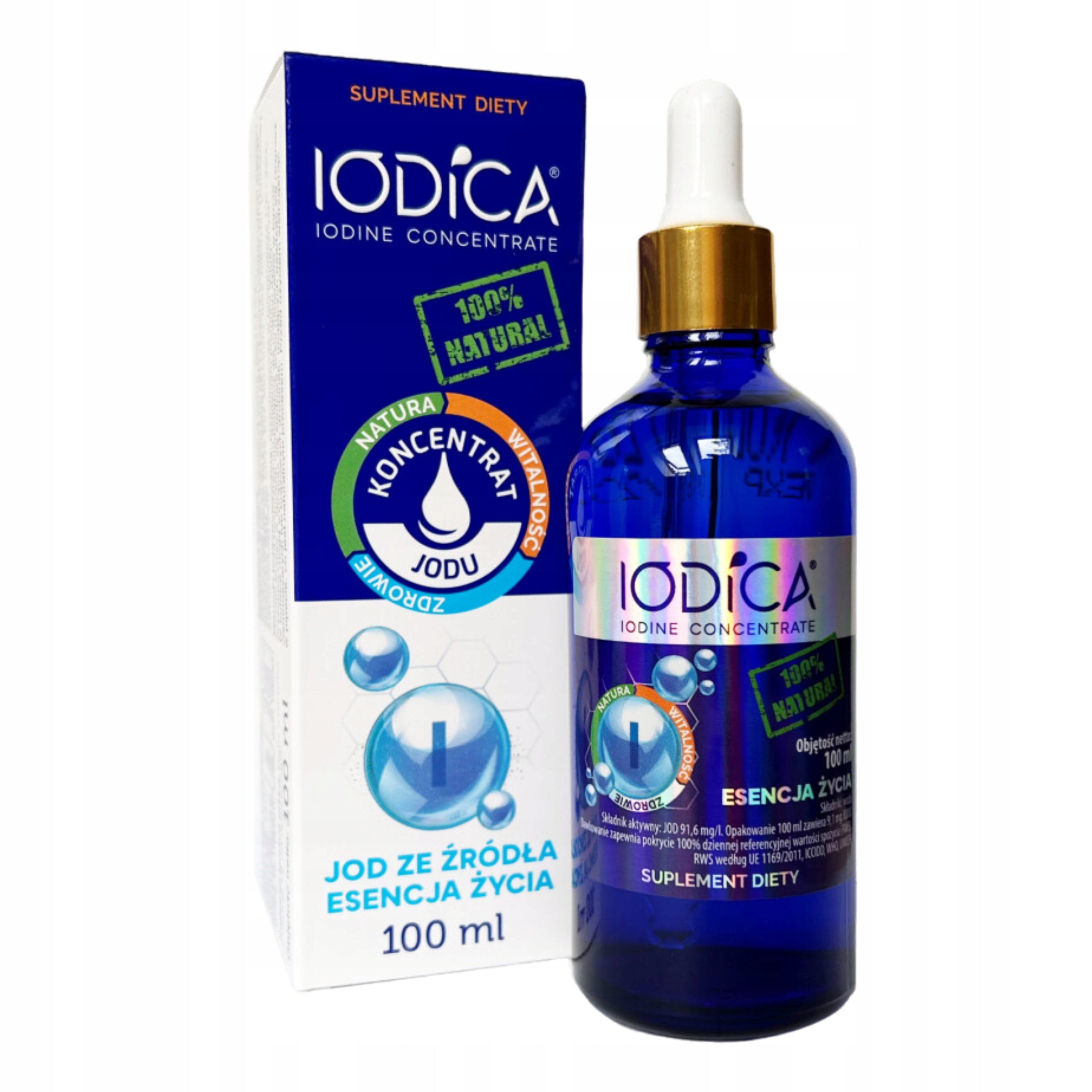 Iodica Natural Liquid Iodine Concentrate 100 ml + FREEBIE Manufacturer code IOD-005