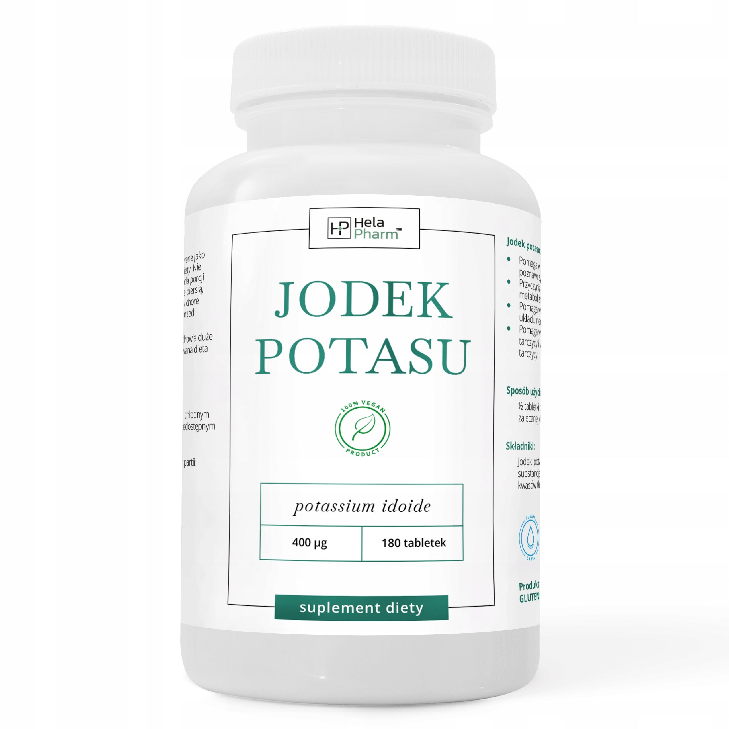 Iodine Potassium Iodide HIGH DOSE 400µg THYROID 180 tablets Vege