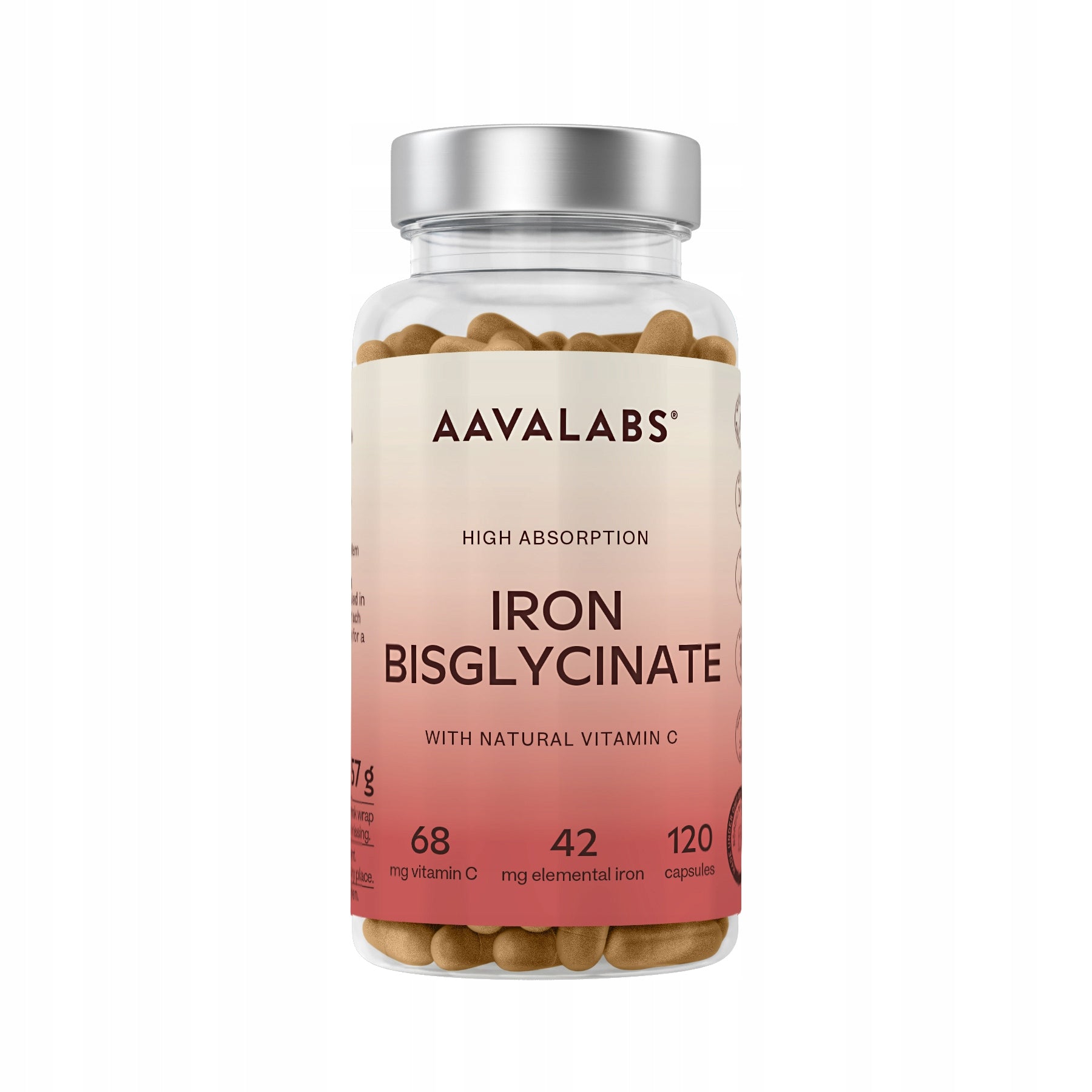 Iron Bisglycinate + Vitamin C – energy, immunity 120 kaps | Aavalabs Expiration date at least 1 year from the date of purchase
