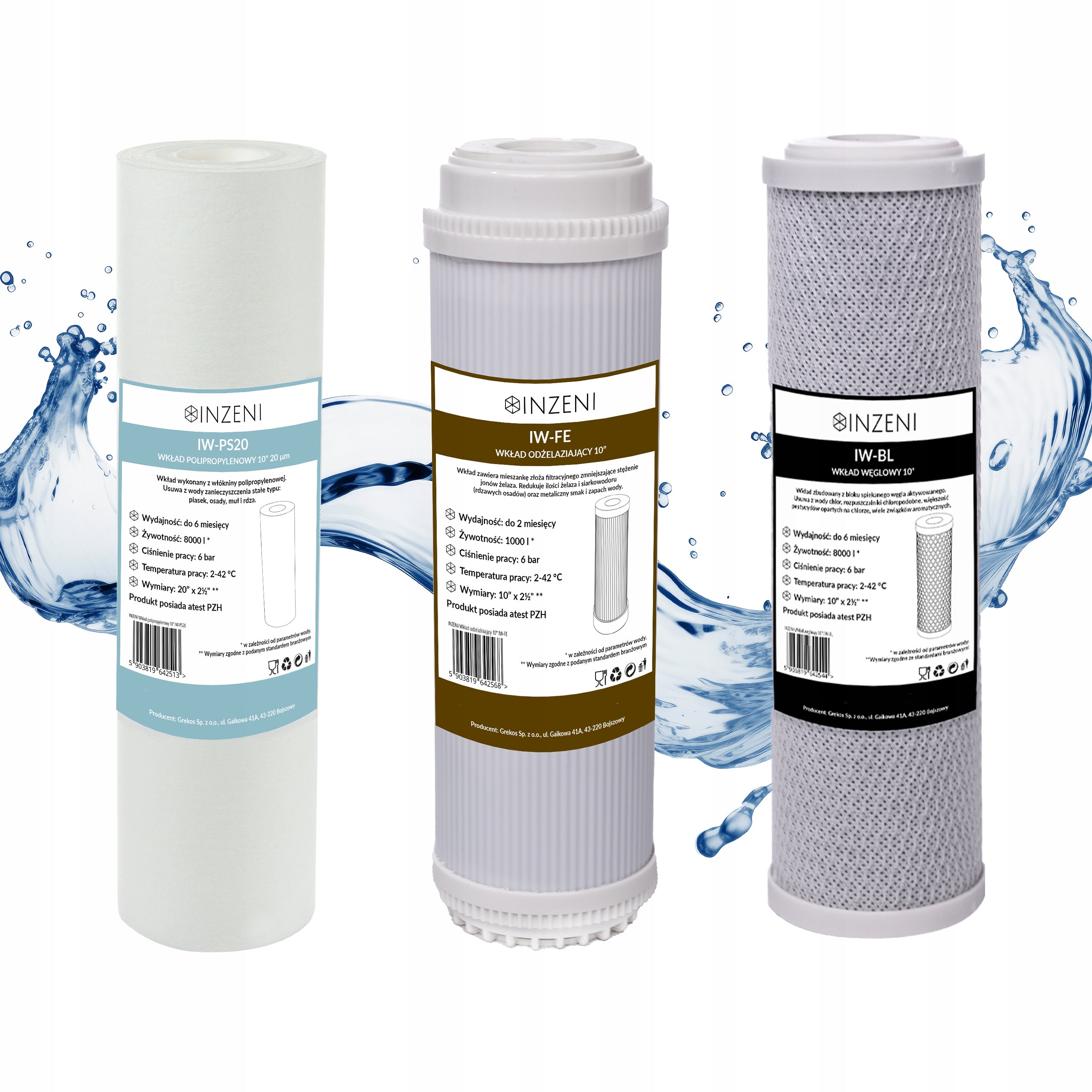 Iron Water Filters INZENI 3 Pack Iron Remover Kit 10 Inches