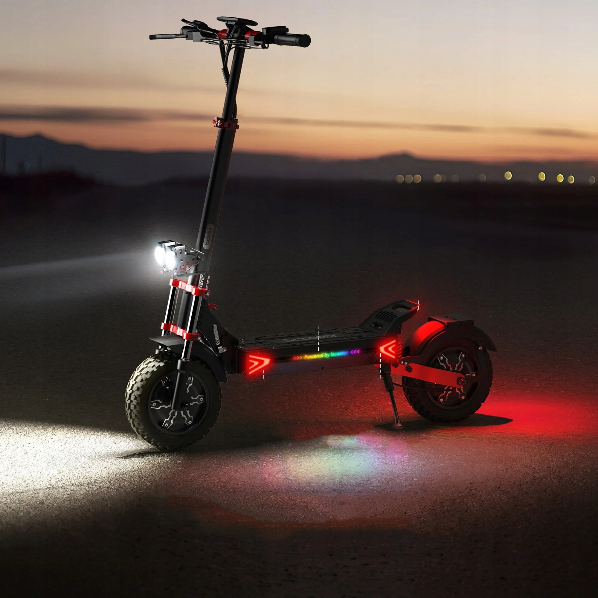 Iscooter iX8 Electric Scooter 2400W 20KM/H 70HP Dual Off-Road Motor Color black