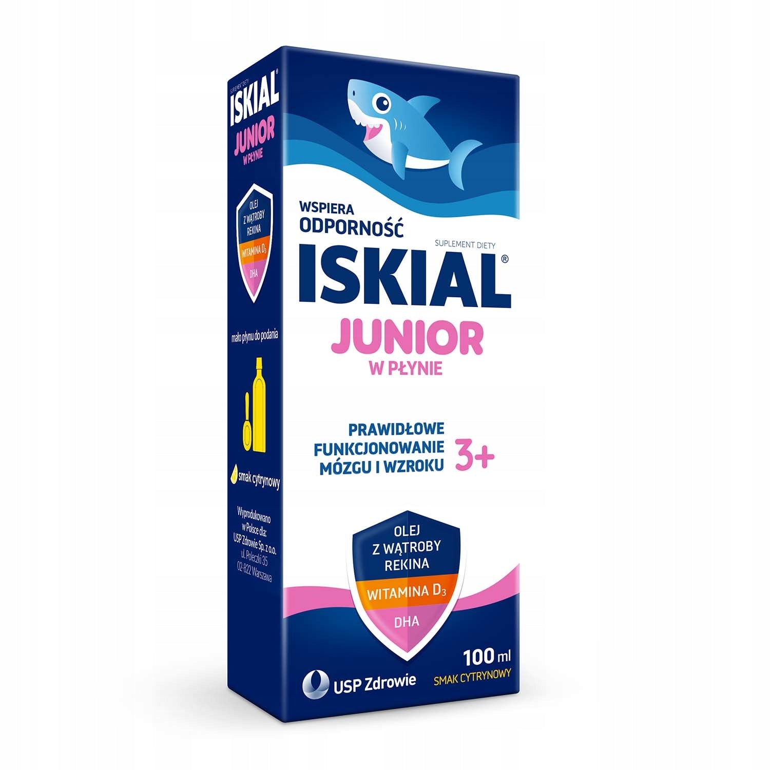 Iskial Junior liquid 100 ml cod and shark oil DHA vitamin D immunity