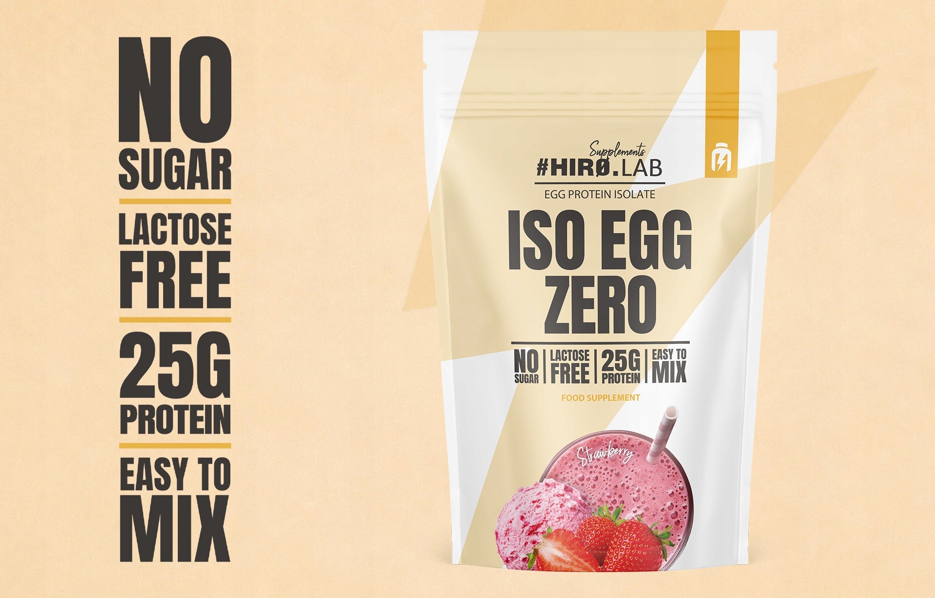 Iso Egg Zero Protein Isolate 500 g Strawberry Conditioner Hiro.Lab Expiration date at least six months from the date of purchase