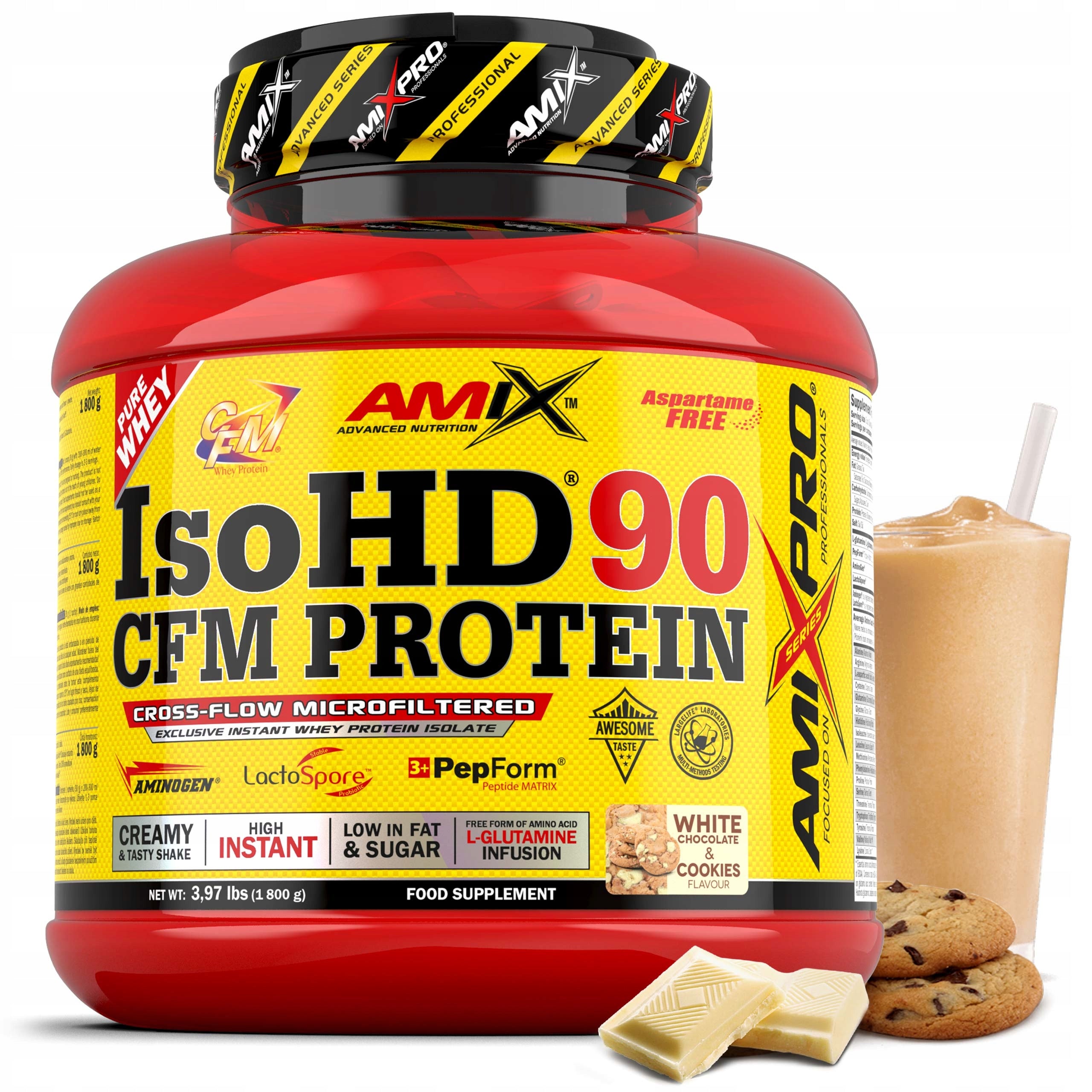 IsoHD 90 CFM Protein 1800g white chocolate cookies Packaging status original
